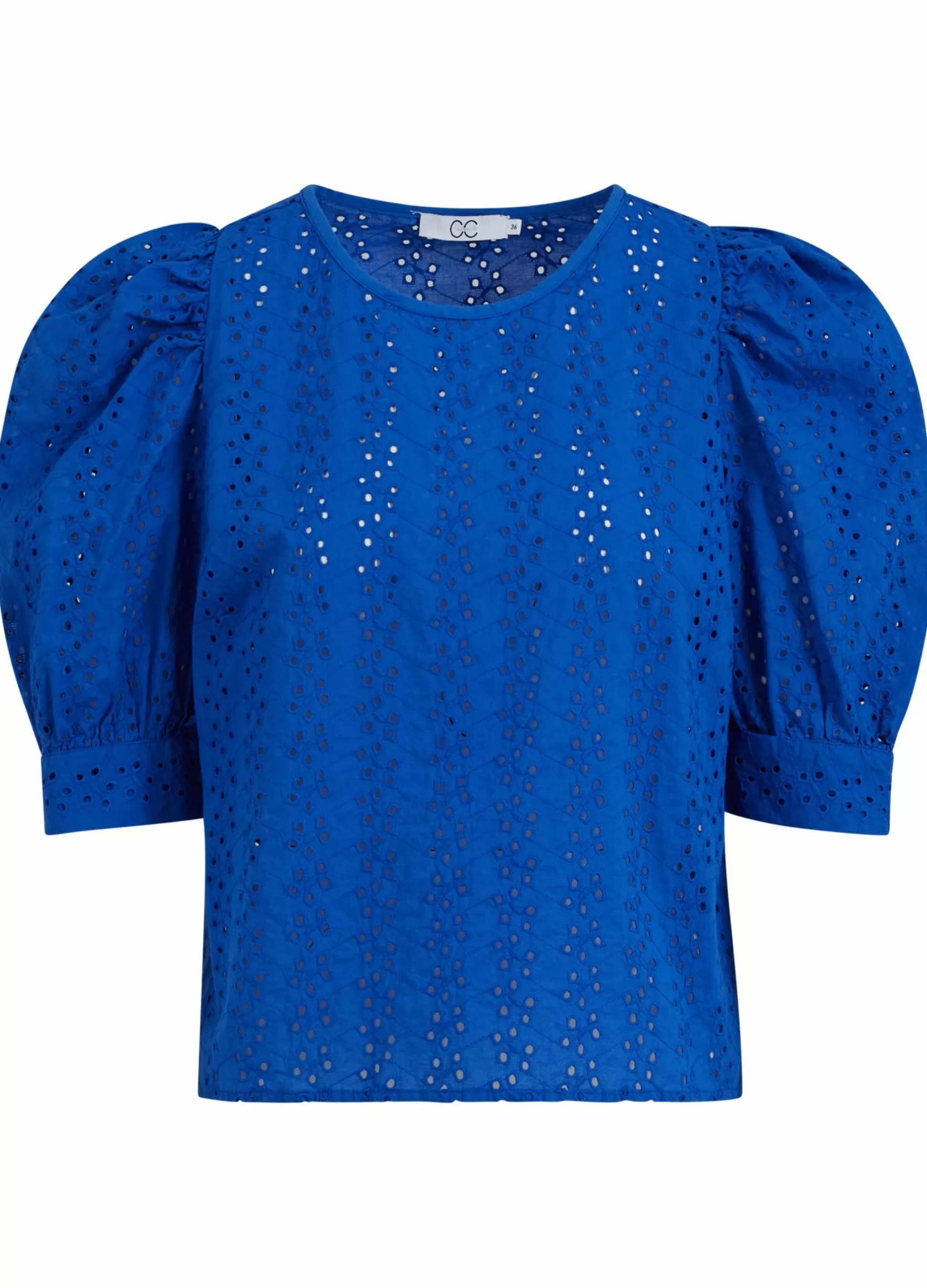 Coster Copenhagen Cc Heart Amy Top W. Broderie Anglaise Electric Blue Cheap