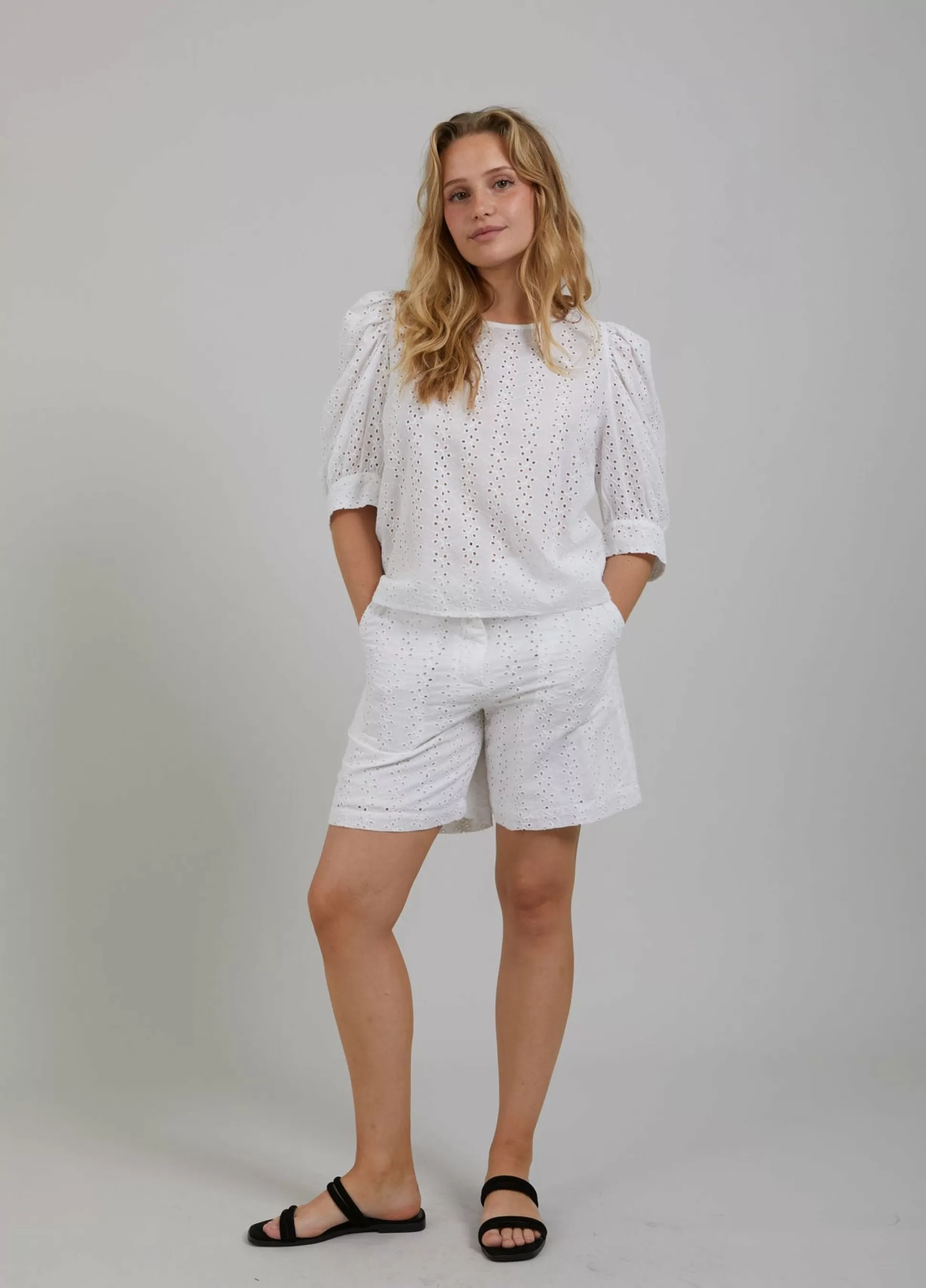 Coster Copenhagen Cc Heart Amy Top W. Broderie Anglaise White Sale