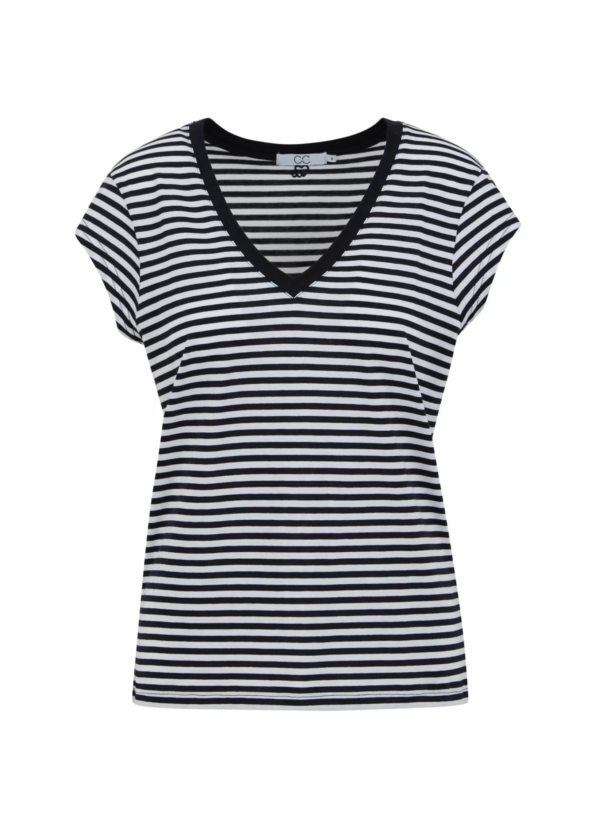 Coster Copenhagen Cc Heart Basic V-Neck T-Shirt Striped Navy/White Cheap