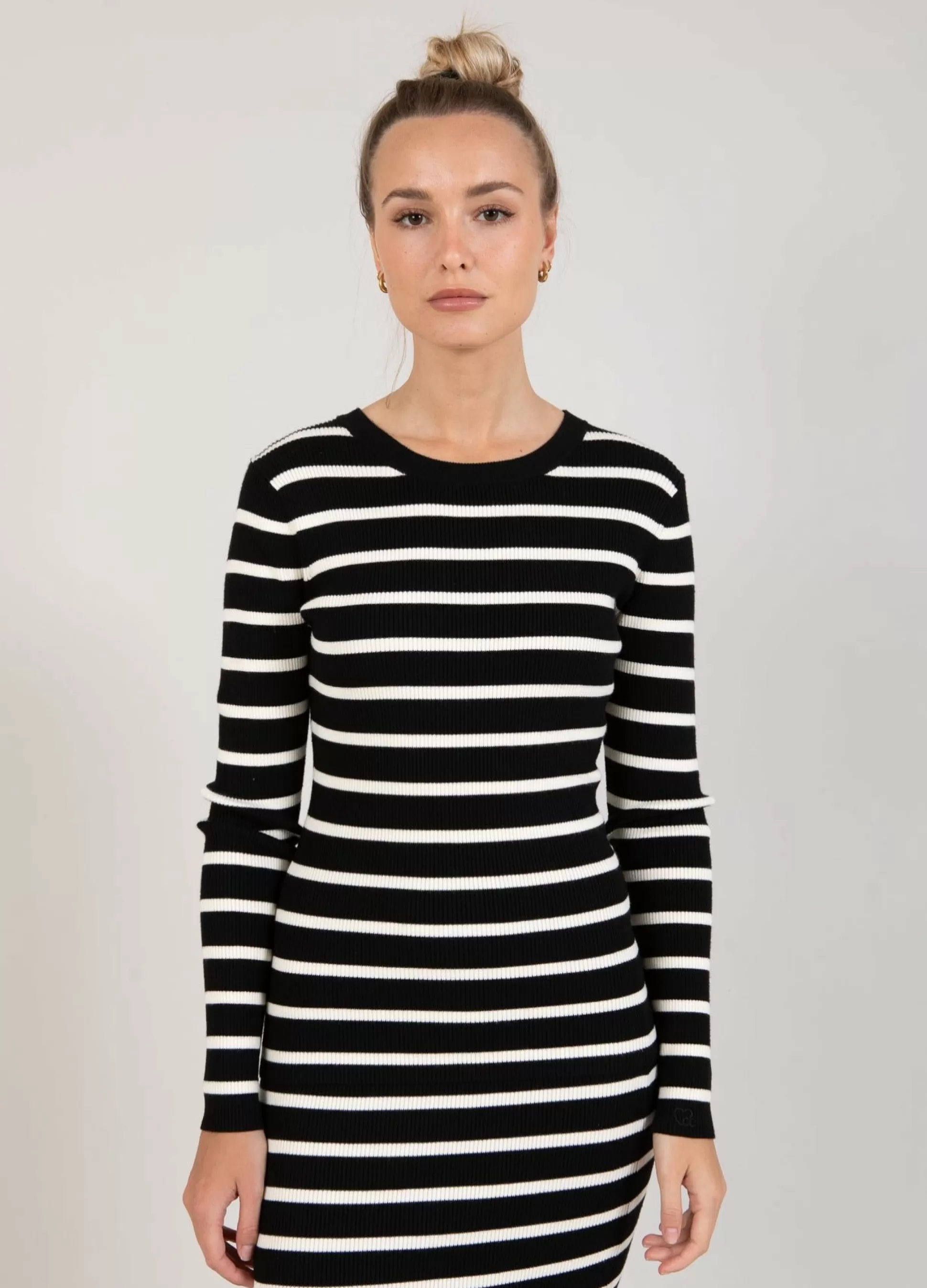 Coster Copenhagen Cc Heart Elena Knit Blouse Black/Creme Stripes Clearance