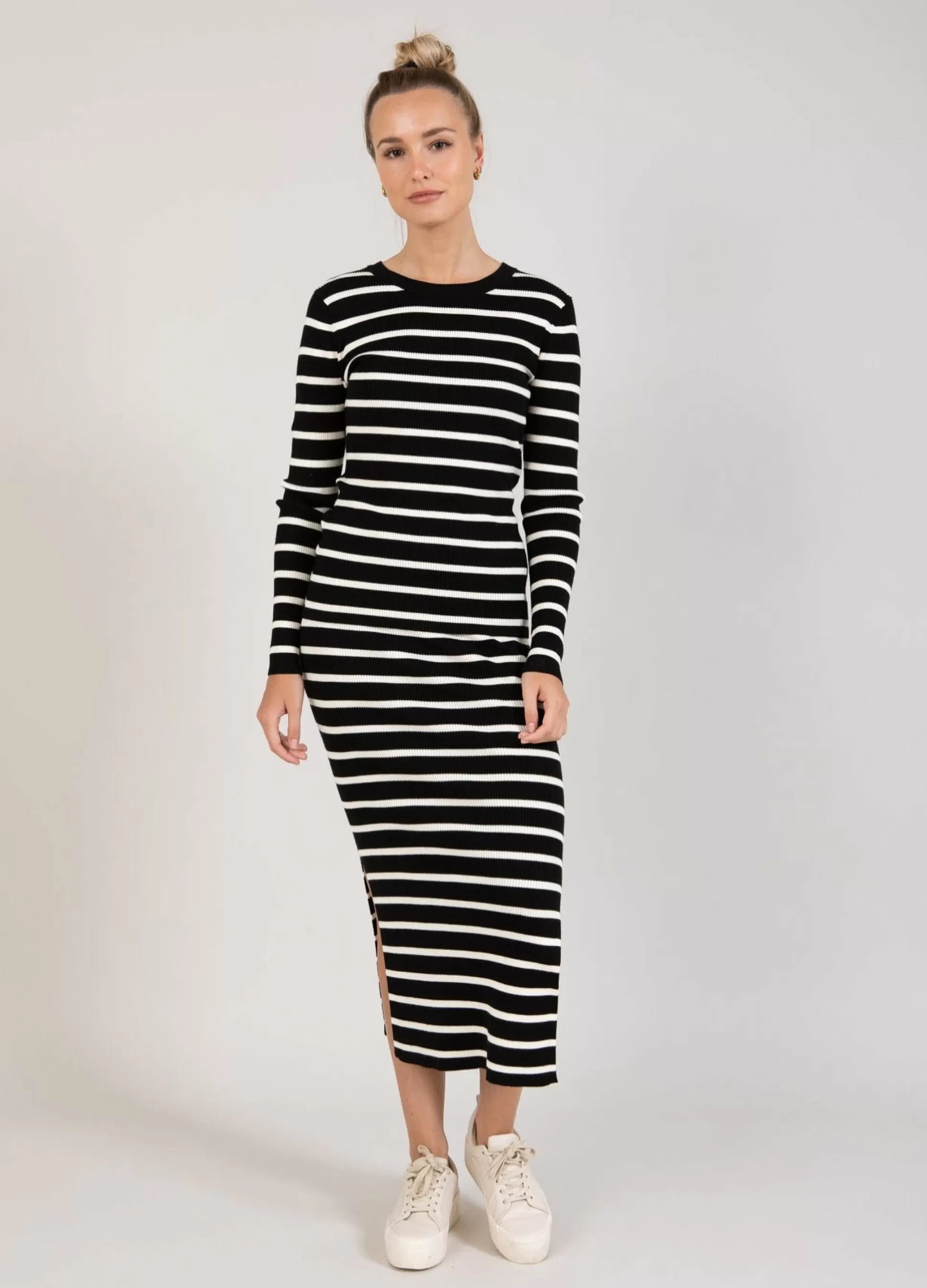 Coster Copenhagen Cc Heart Elena Knit Skirt Black/Creme Stripes Online