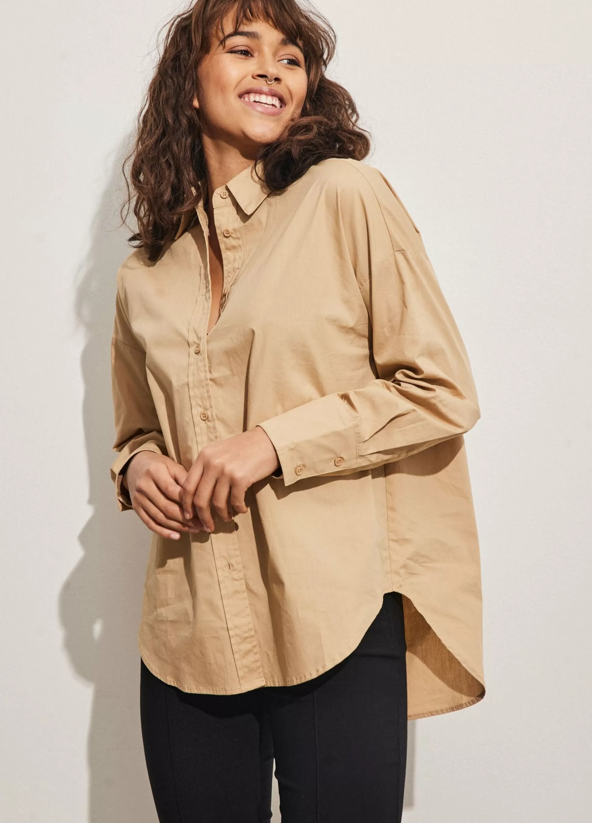 Coster Copenhagen Cc Heart Harper Oversized Cotton Shirt Sand Sale