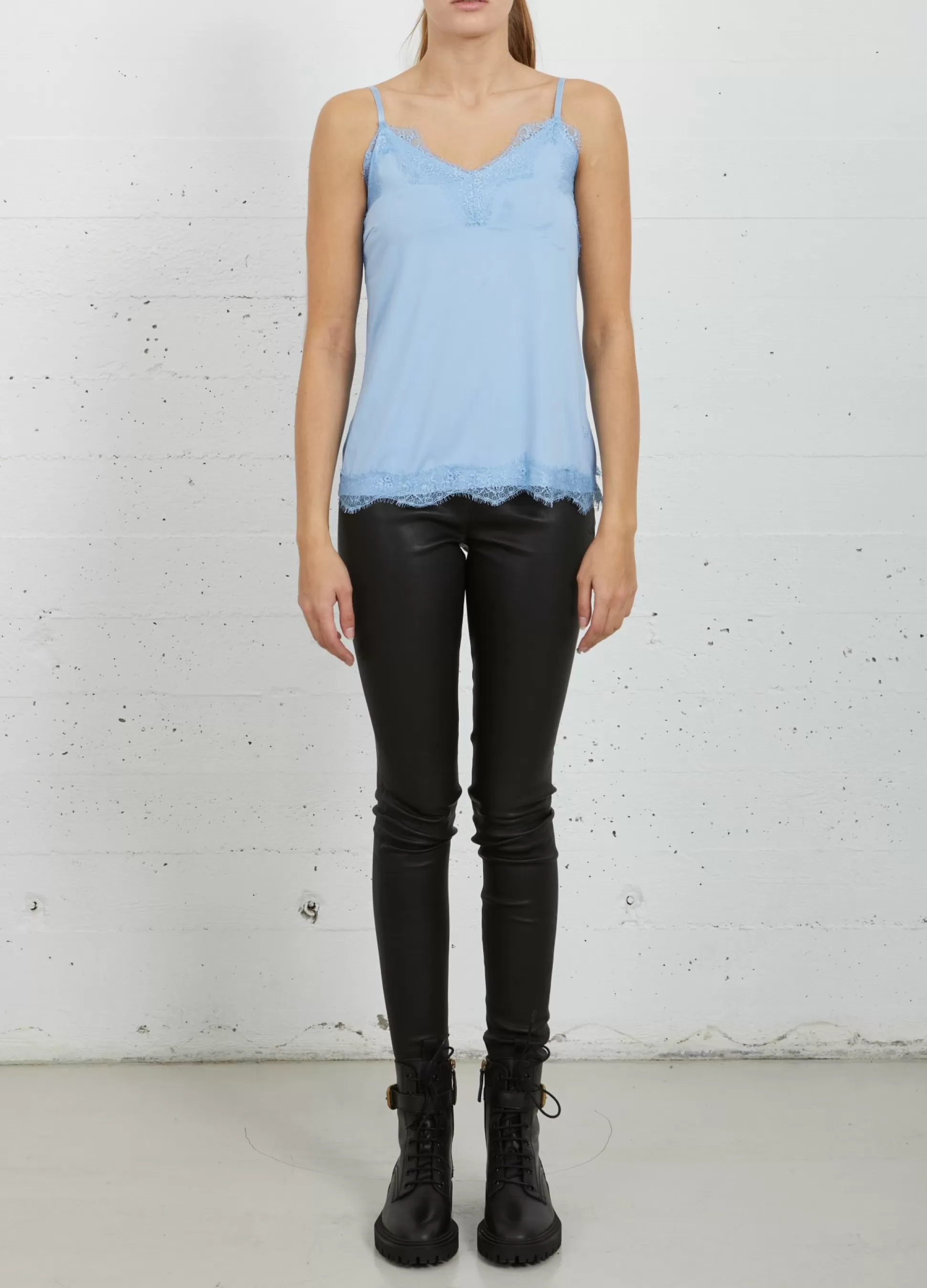 Coster Copenhagen Cc Heart Lace Top Powder Blue Store