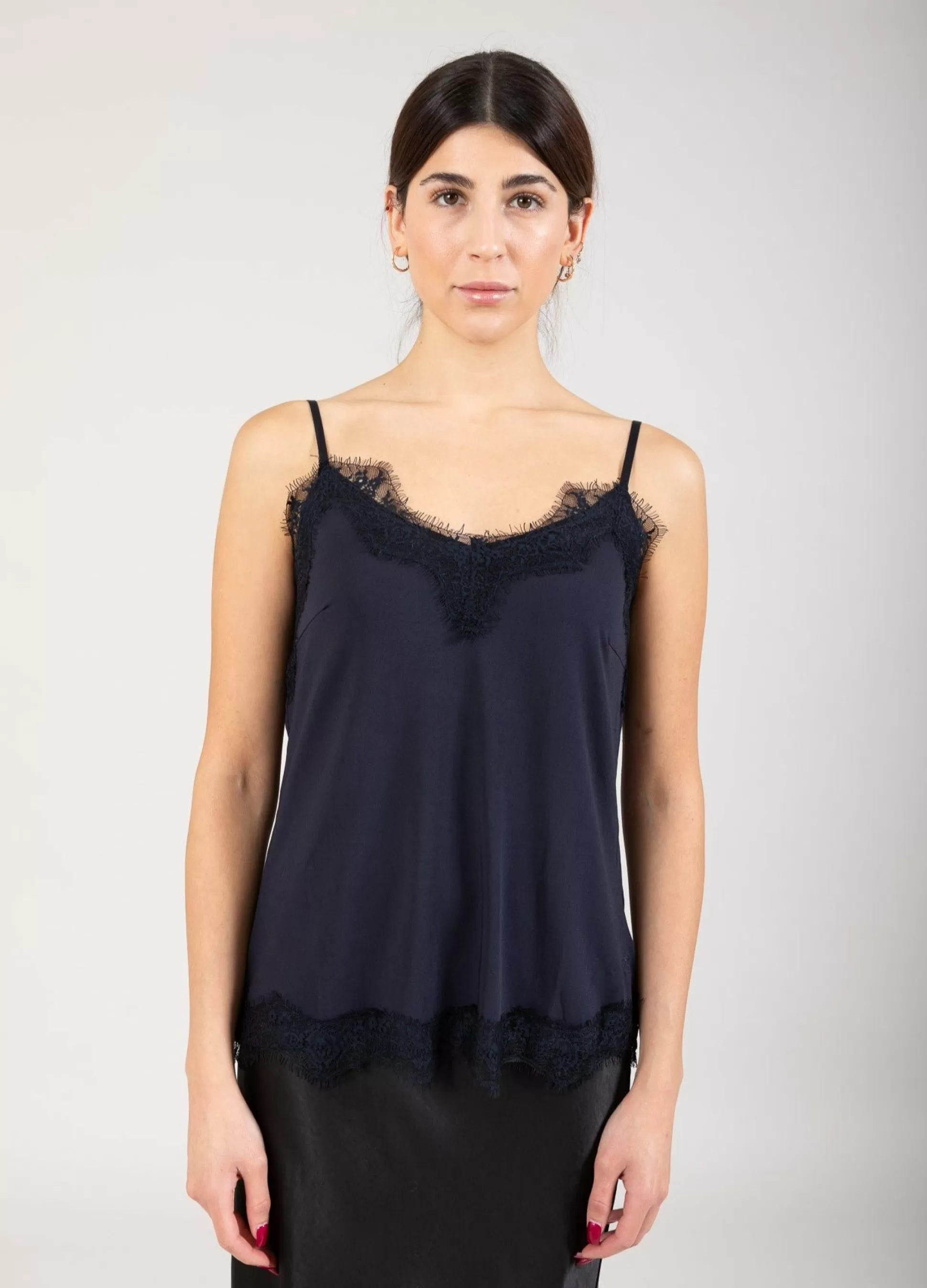 Coster Copenhagen Cc Heart Lace Top Night Sky Blue Shop