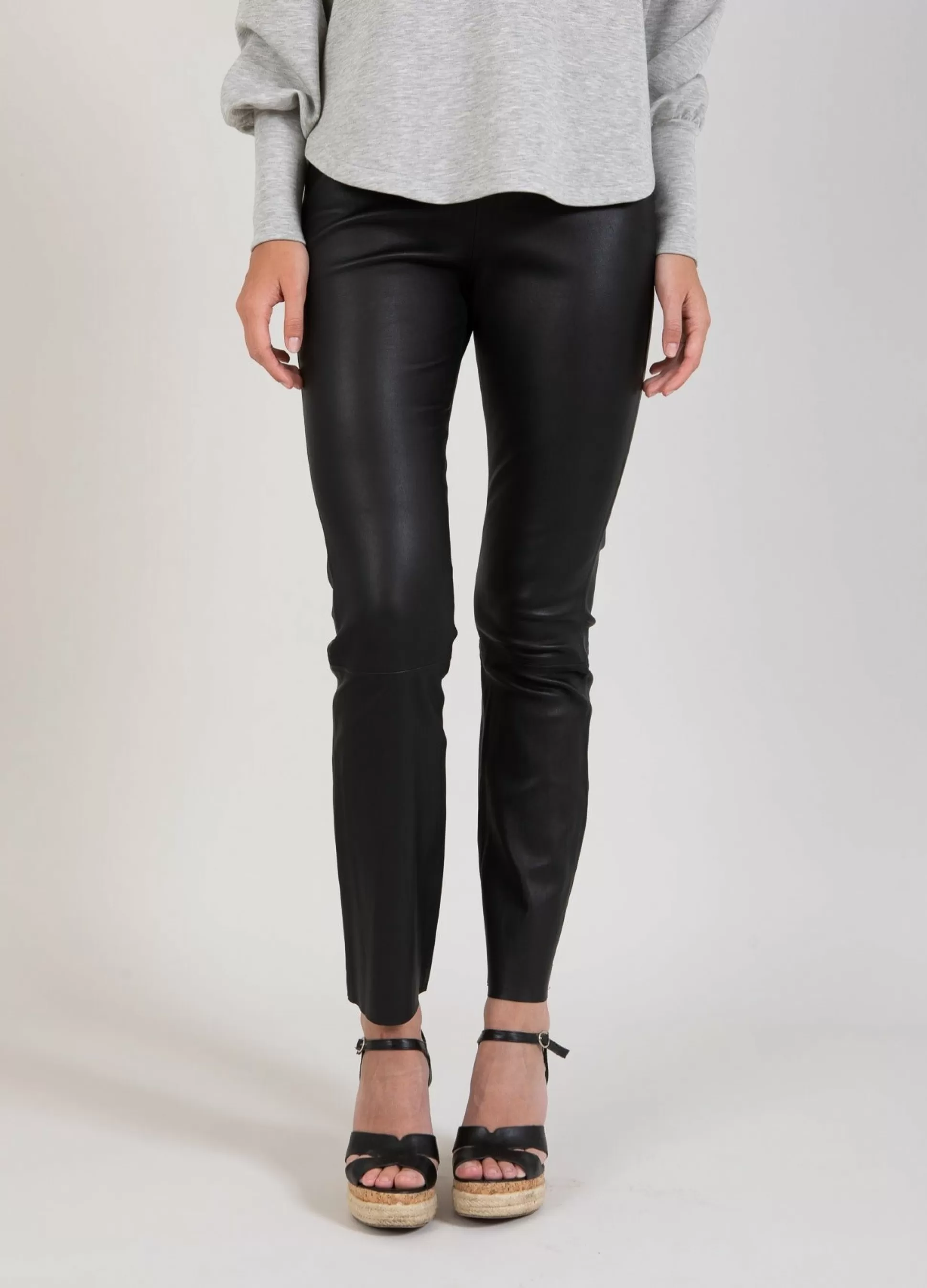 Coster Copenhagen Cc Heart Leggings In Leather Black Cheap