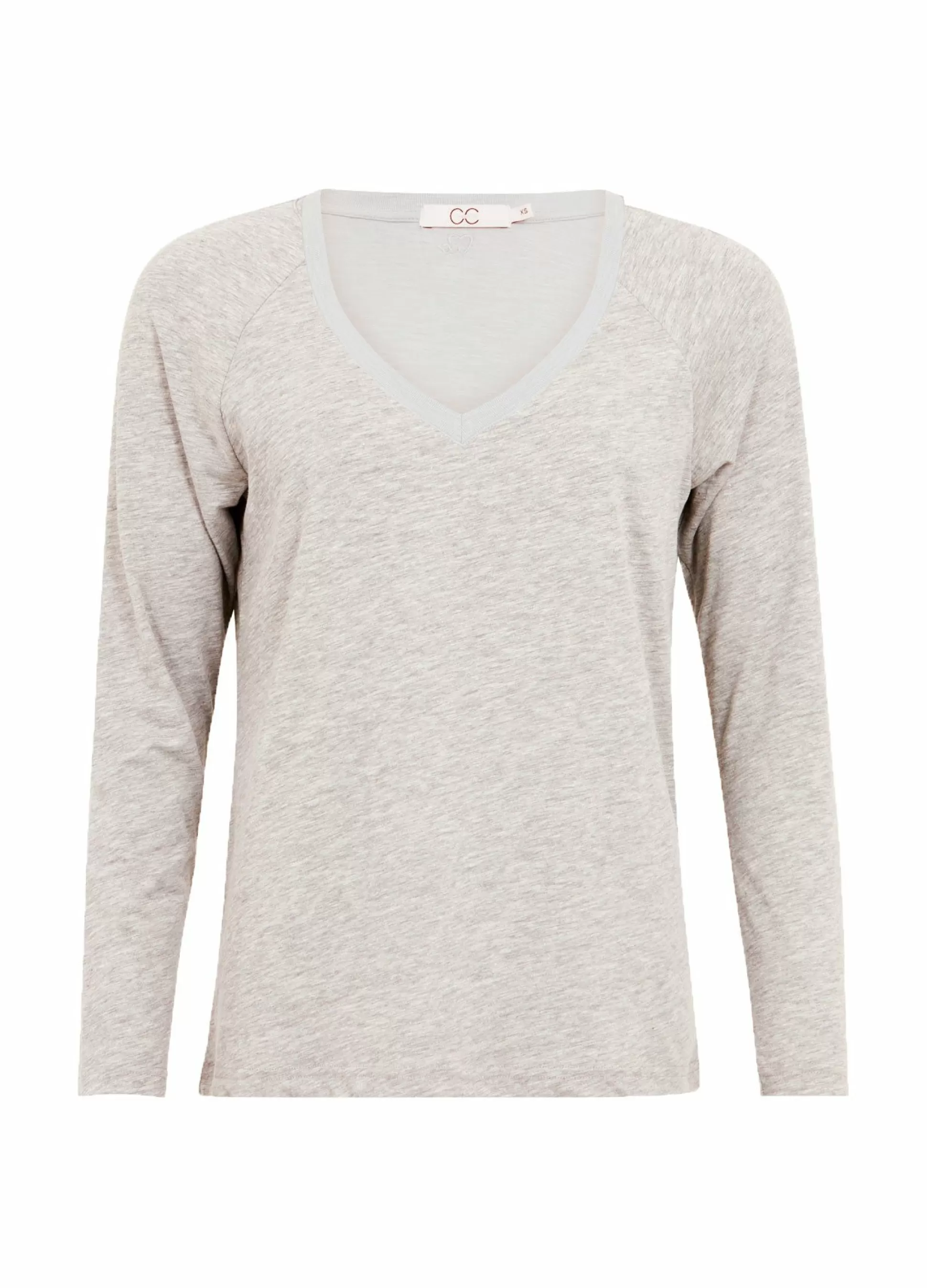 Coster Copenhagen Cc Heart Long Sleeve V-Neck T-Shirt Light Grey Melange Best Sale