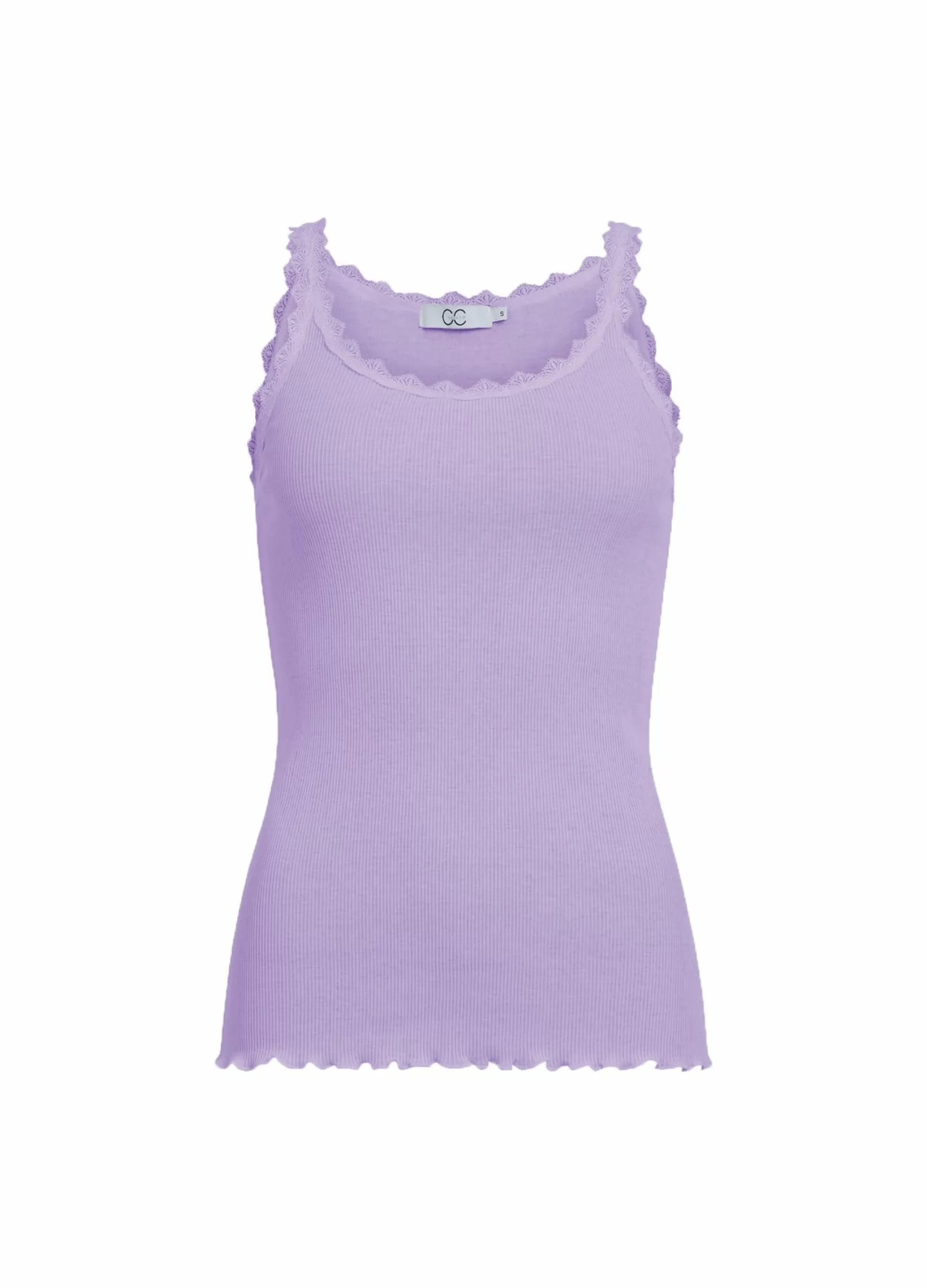 Coster Copenhagen Cc Heart Silk Camisole With Lace Lavender Flash Sale