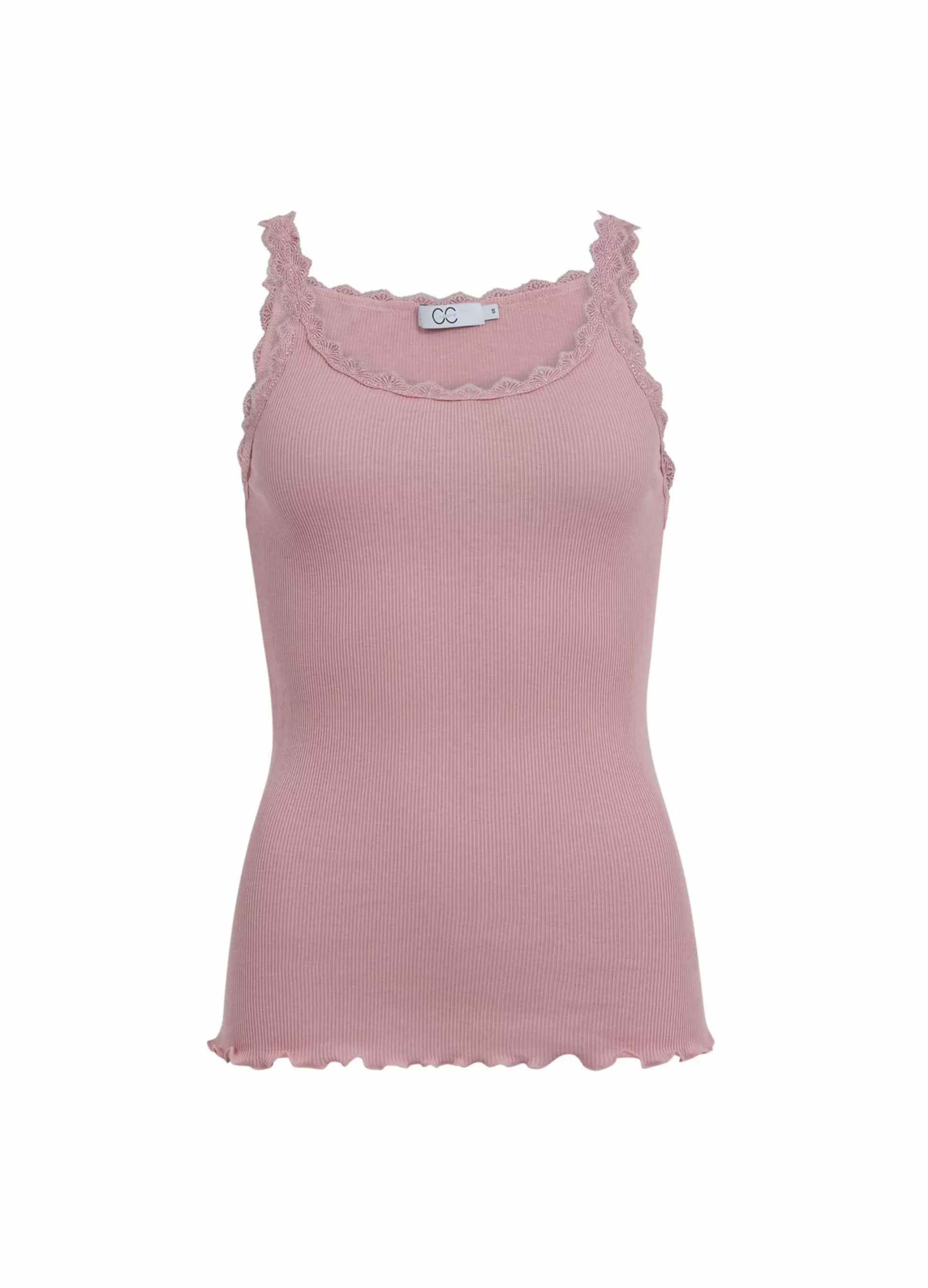 Coster Copenhagen Cc Heart Silk Camisole With Lace Old Rose Discount