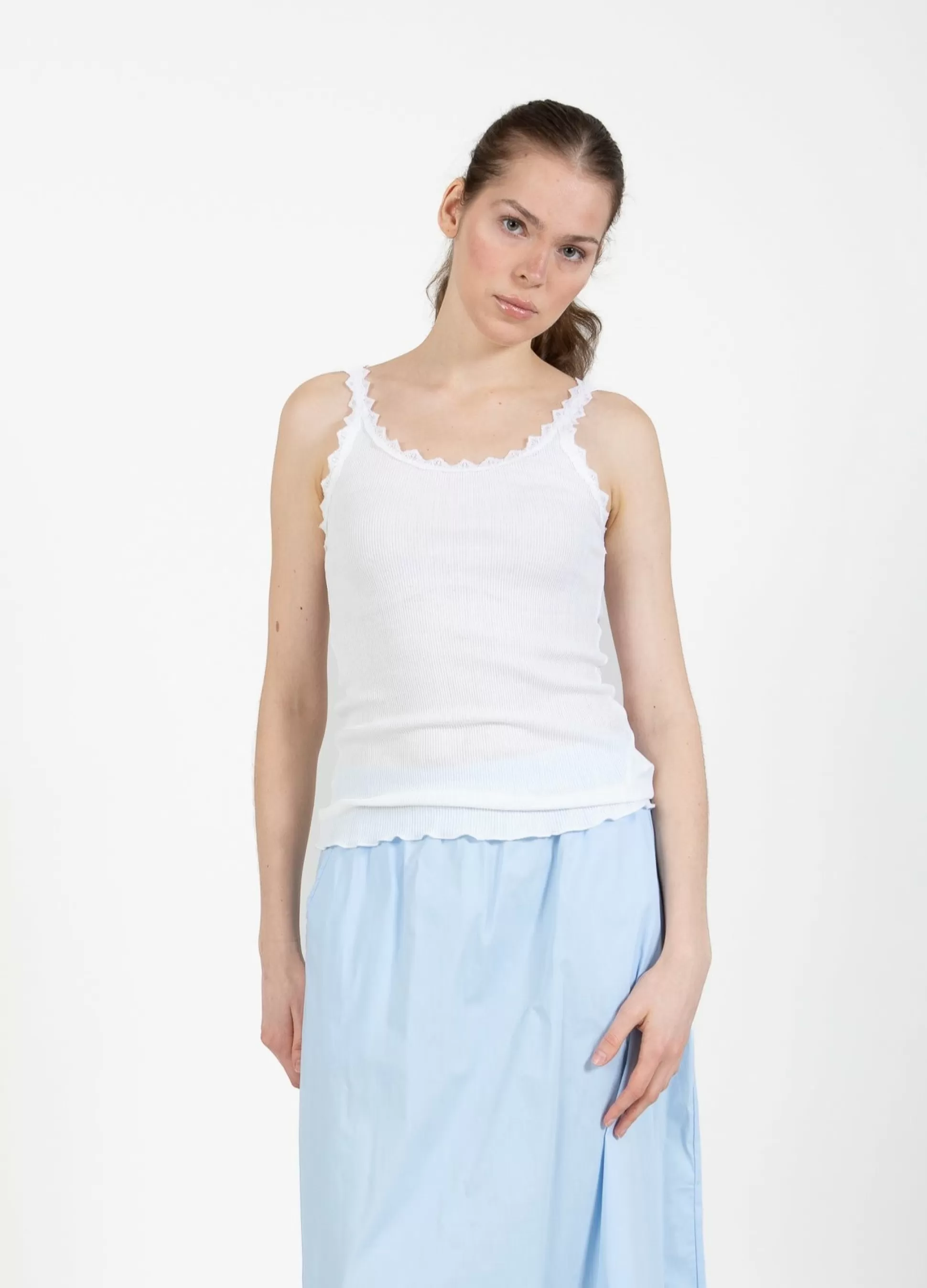 Coster Copenhagen Cc Heart Silk Camisole With Lace White Shop