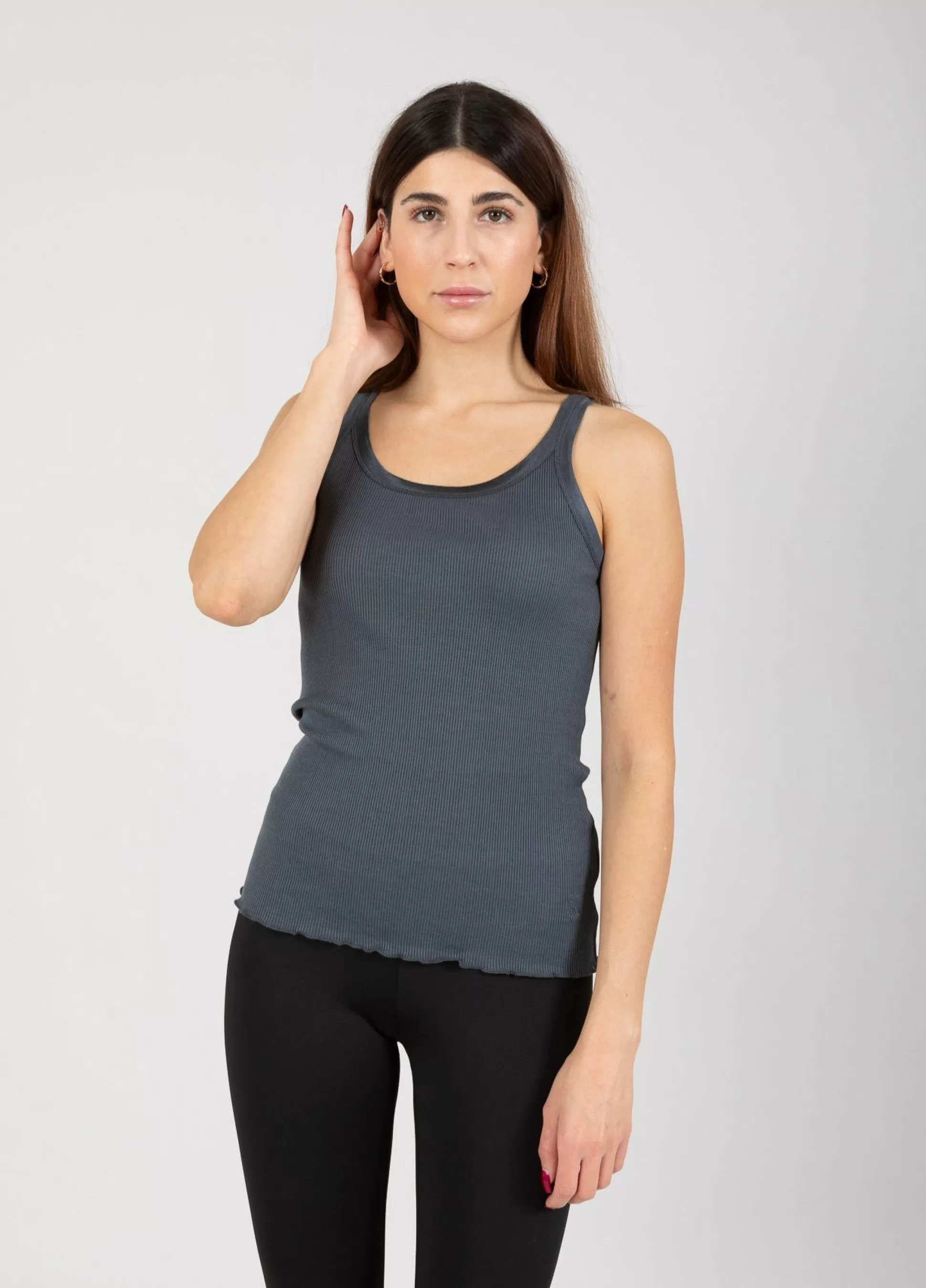 Coster Copenhagen Cc Heart Silk Strappy Top Dark Stone Grey Sale
