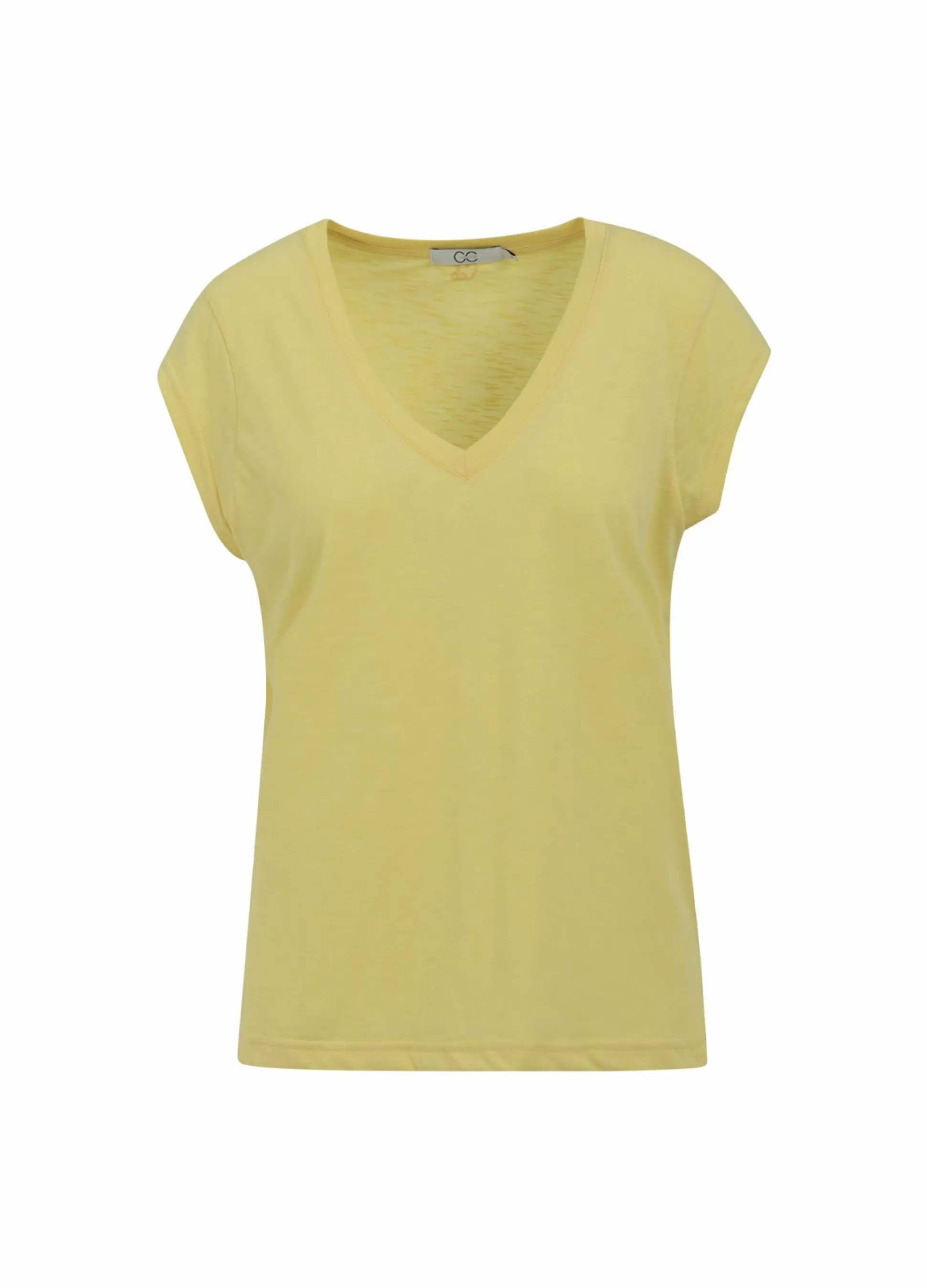 Coster Copenhagen Cc Heart V-Neck T-Shirt Sunny Yellow Shop