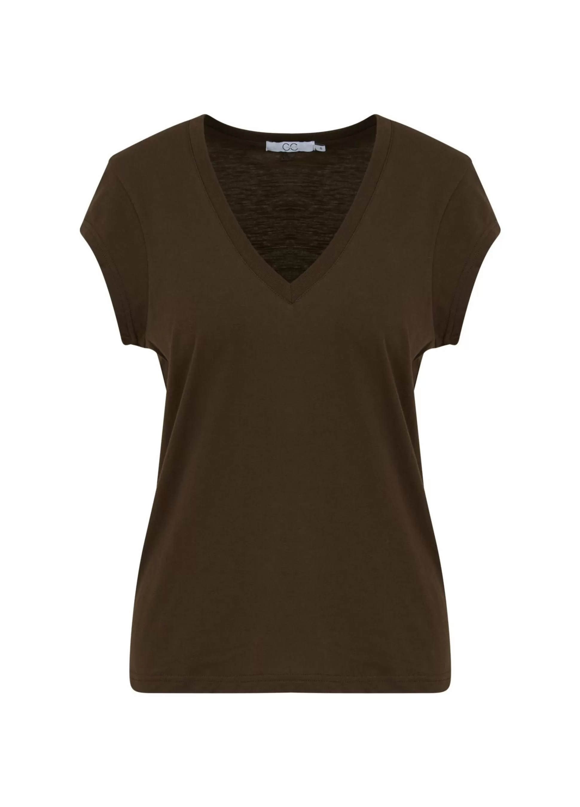 Coster Copenhagen Cc Heart V-Neck T-Shirt Coffee Clearance