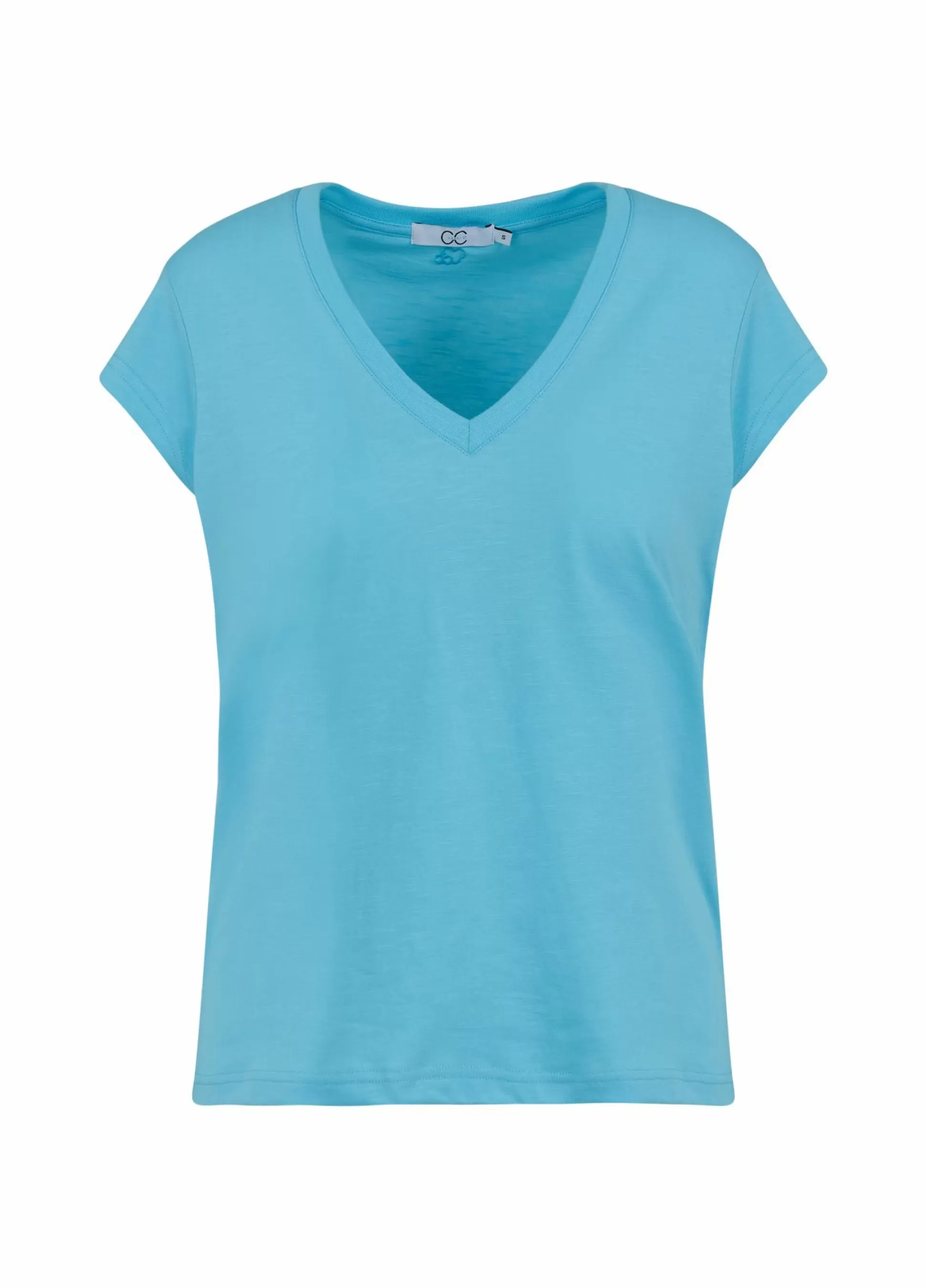 Coster Copenhagen Cc Heart V-Neck T-Shirt Aqua Blue Store