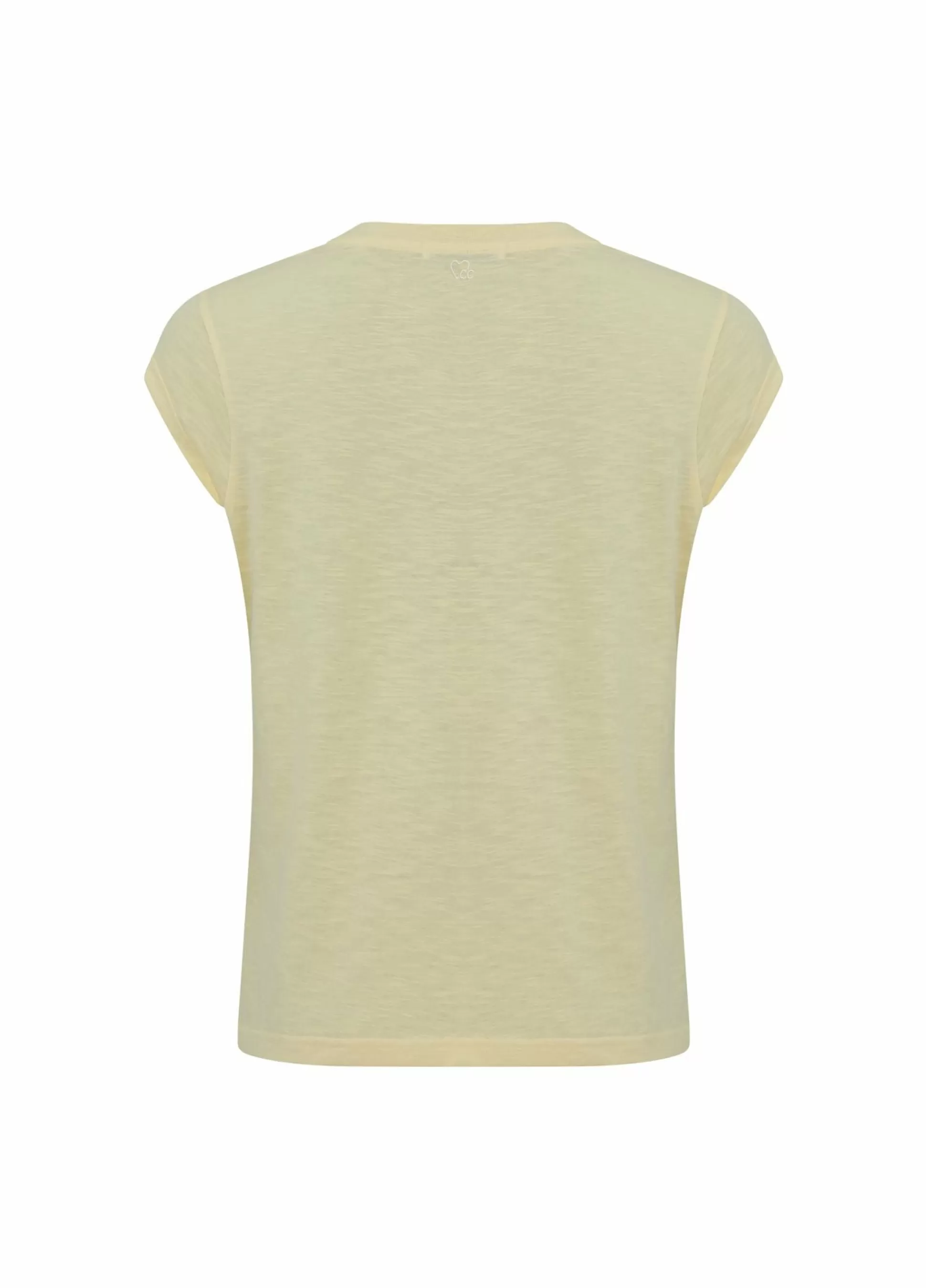 Coster Copenhagen Cc Heart V-Neck T-Shirt Light Yellow Discount