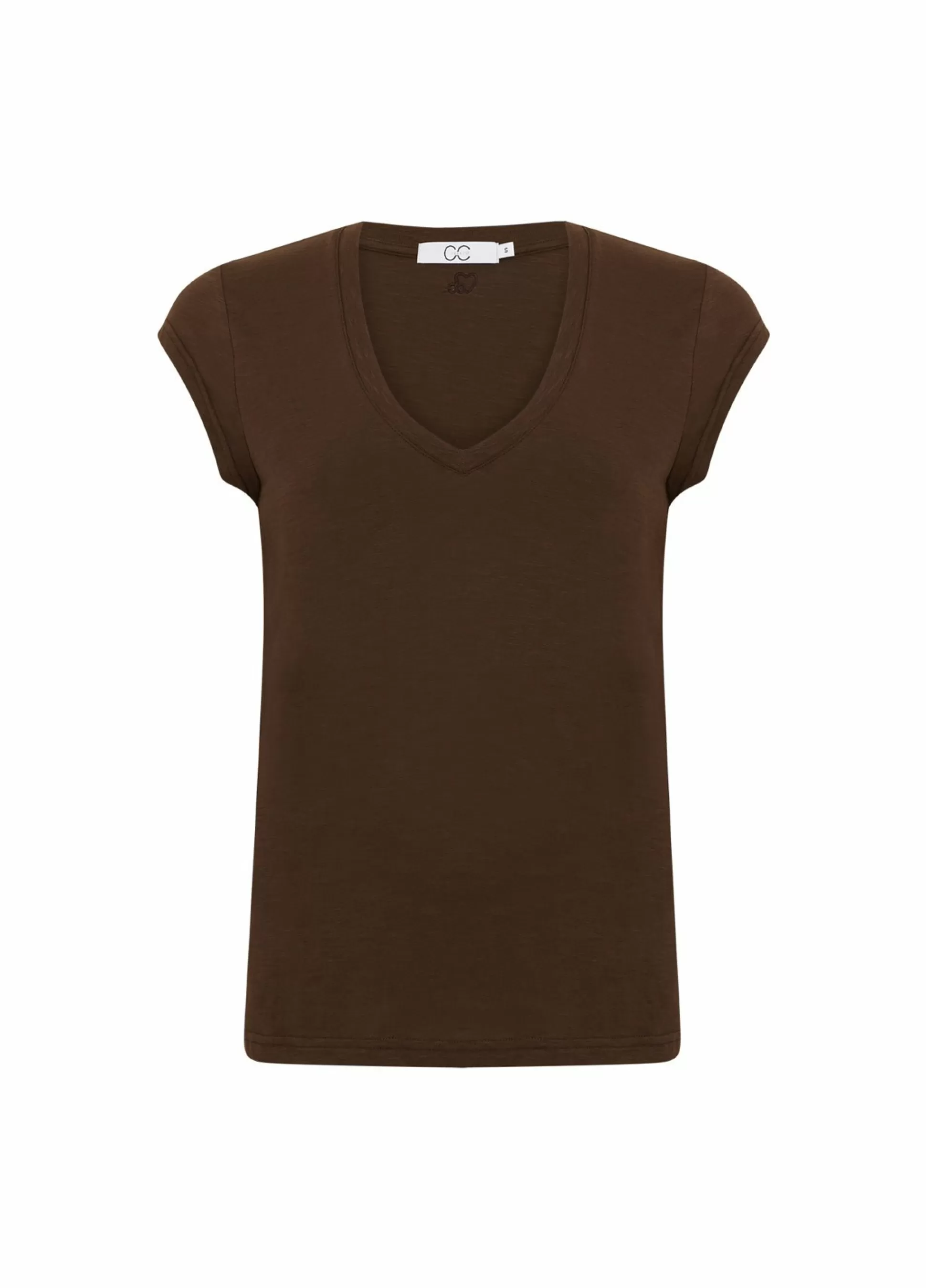 Coster Copenhagen Cc Heart V-Neck T-Shirt Coffee Clearance