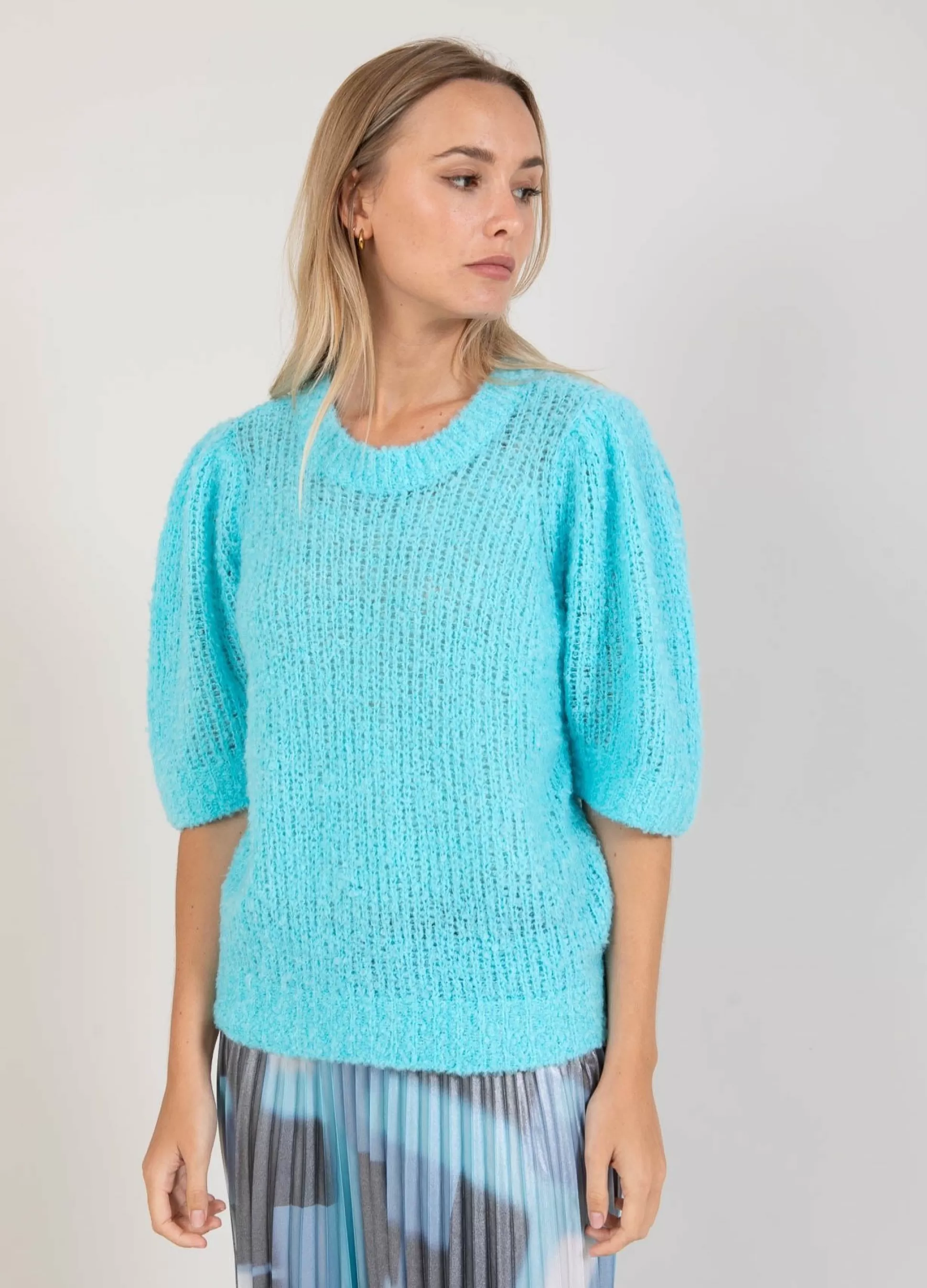 Coster Copenhagen Knit With Puff Sleeves In Boucle Hot