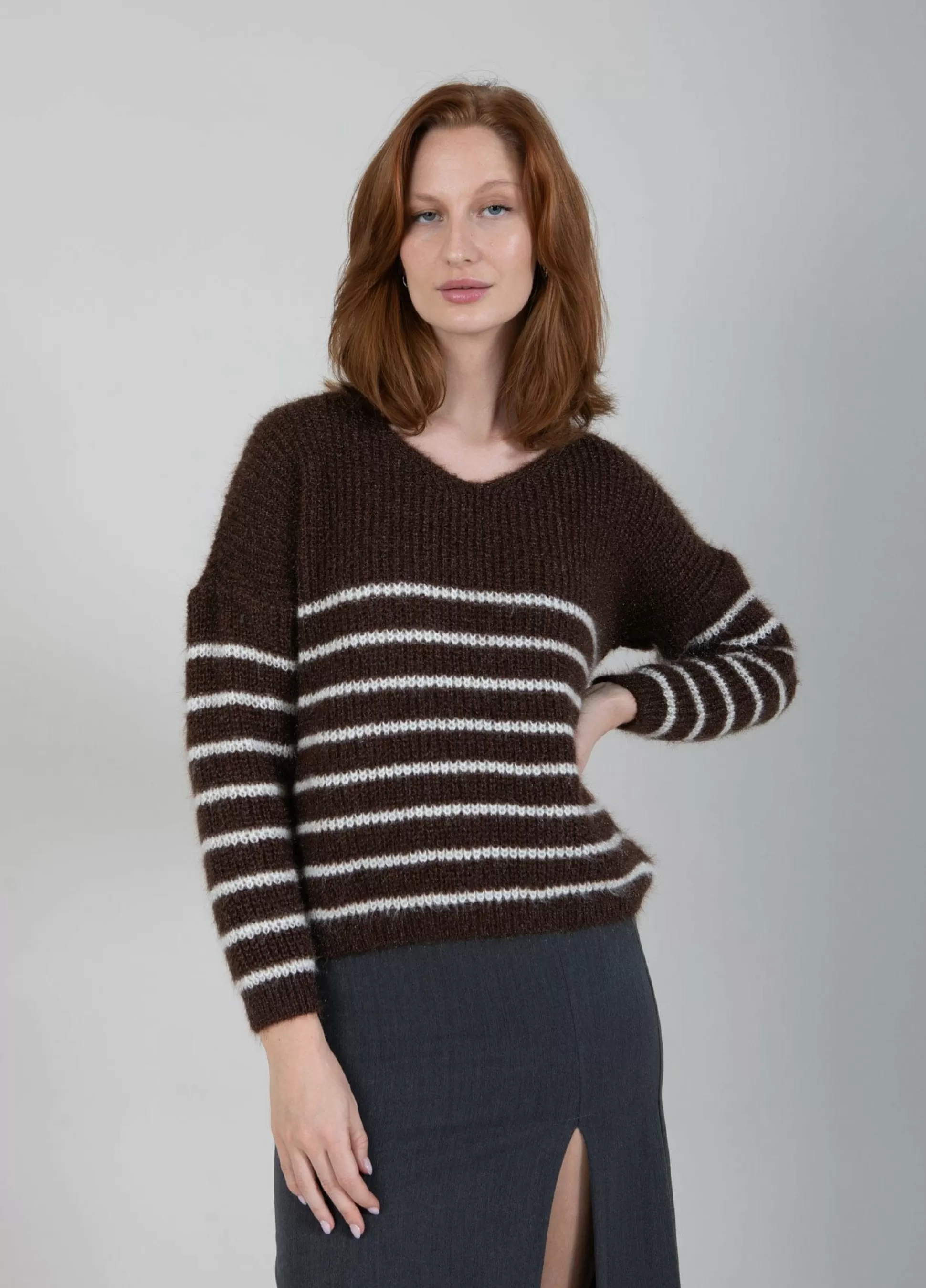 Coster Copenhagen Knit With Stripes Brown New