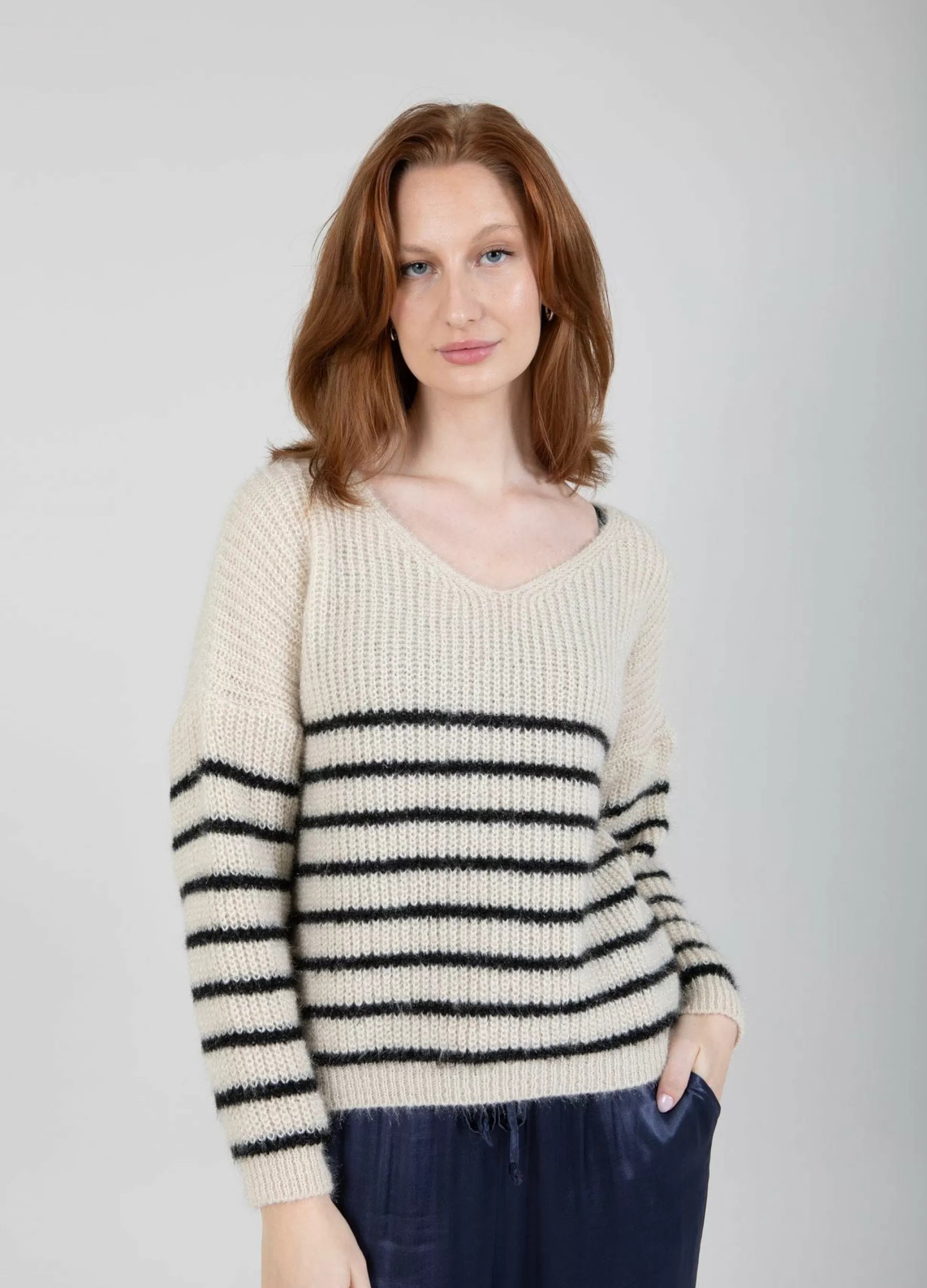 Coster Copenhagen Knit With Stripes Creme Cheap