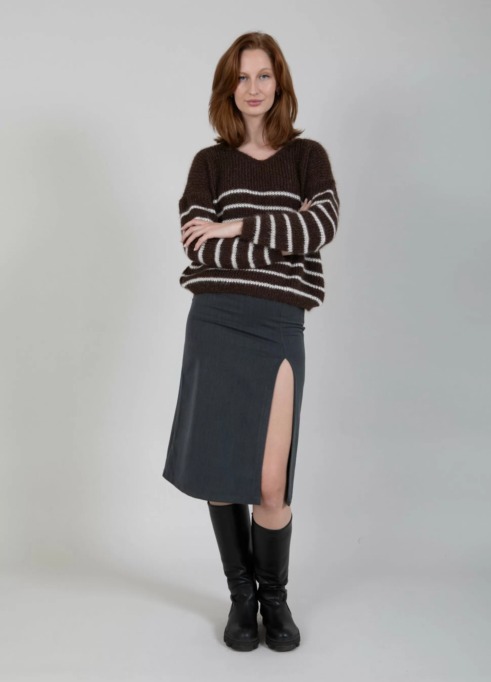 Coster Copenhagen Knit With Stripes Brown New