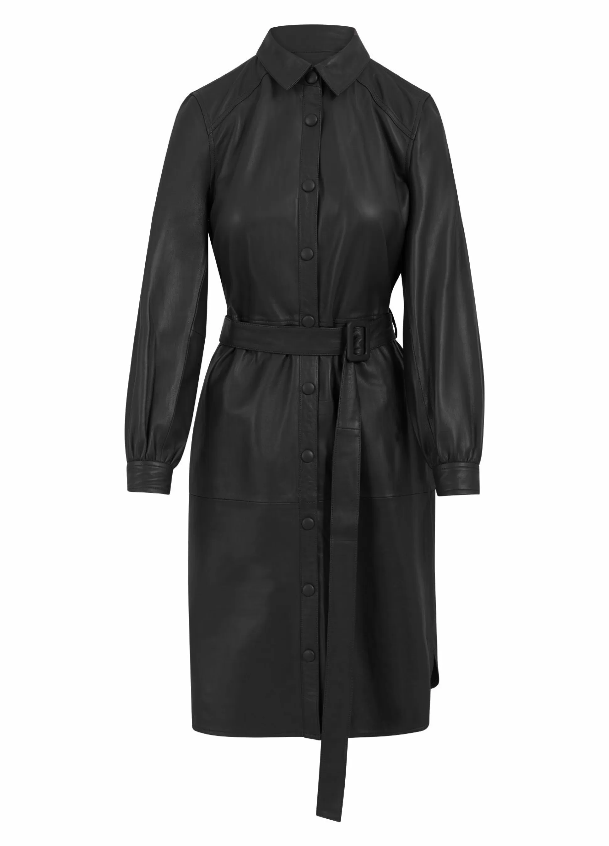 Coster Copenhagen Leather Shirt Dress Black Shop