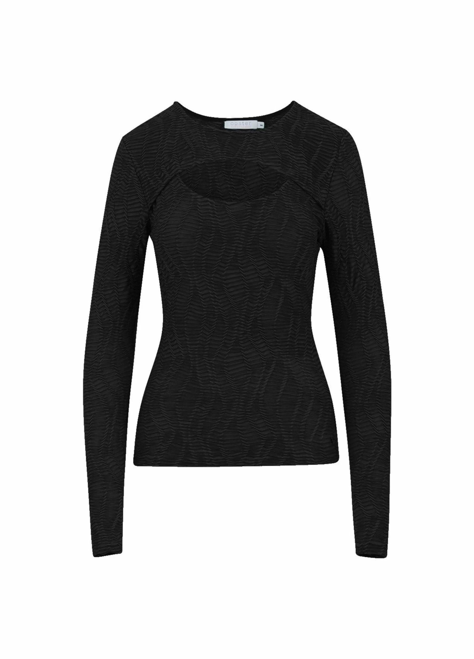 Coster Copenhagen Long Sleeve T-Shirt With Structure Black Fashion