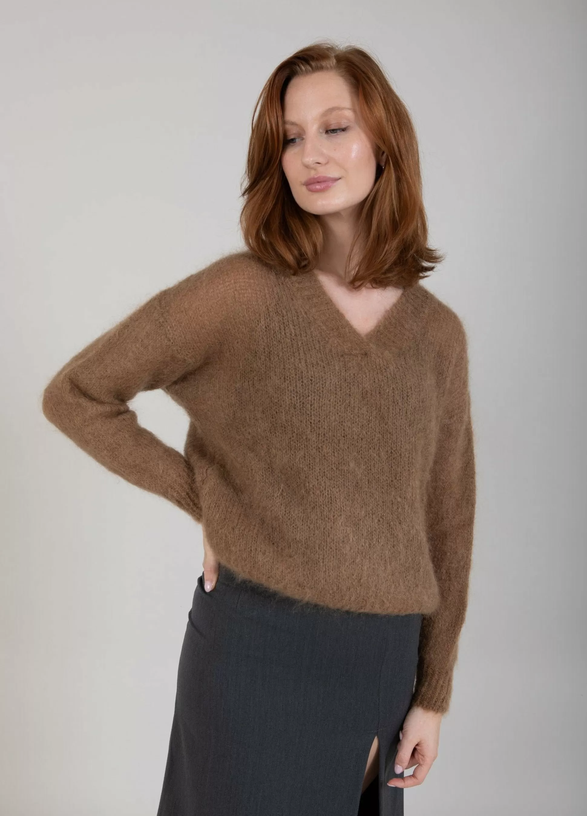 Coster Copenhagen Mohair V-Neck Light Brown Store