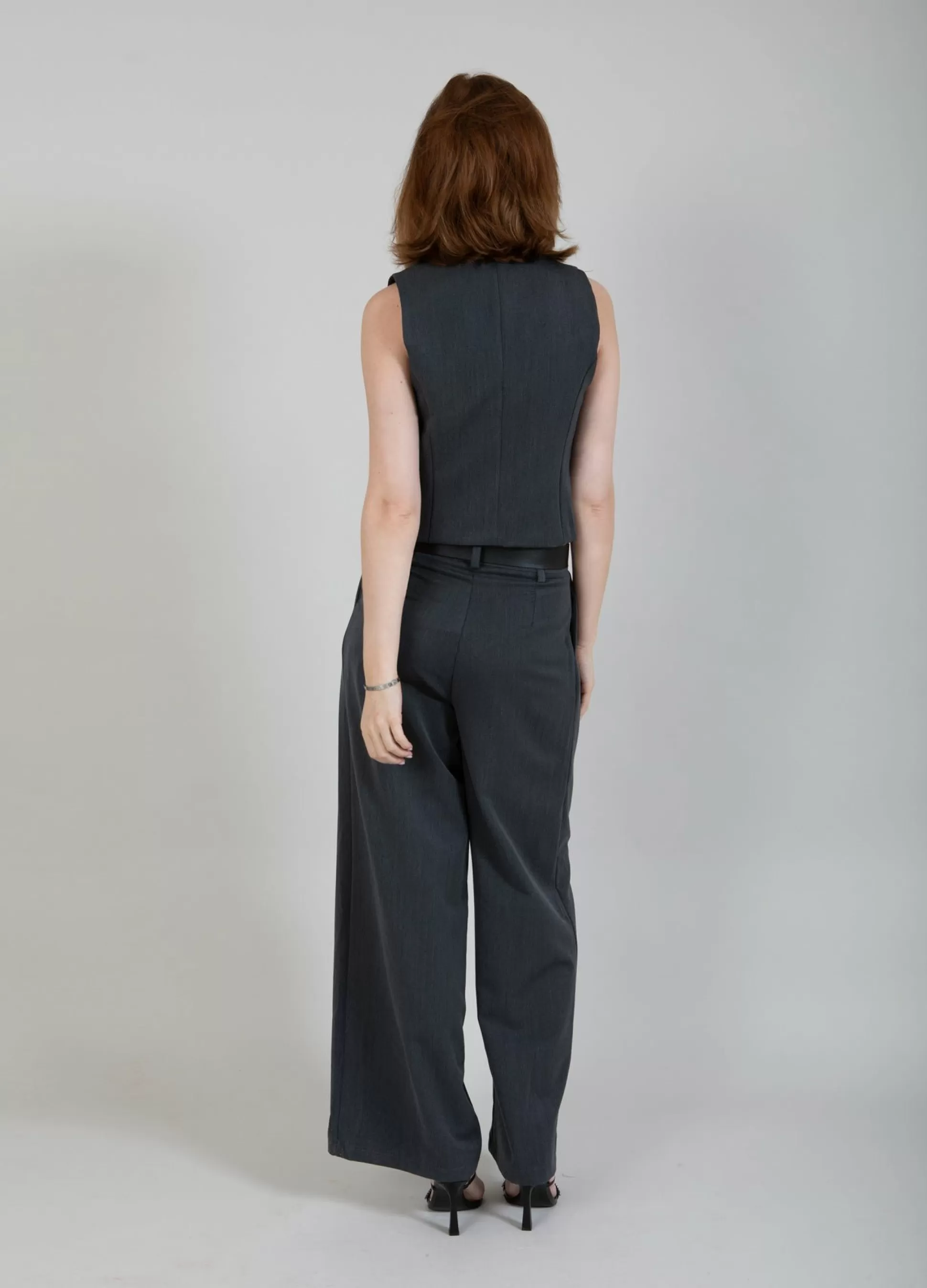 Coster Copenhagen Pants In Grey Melange With Belt Sale