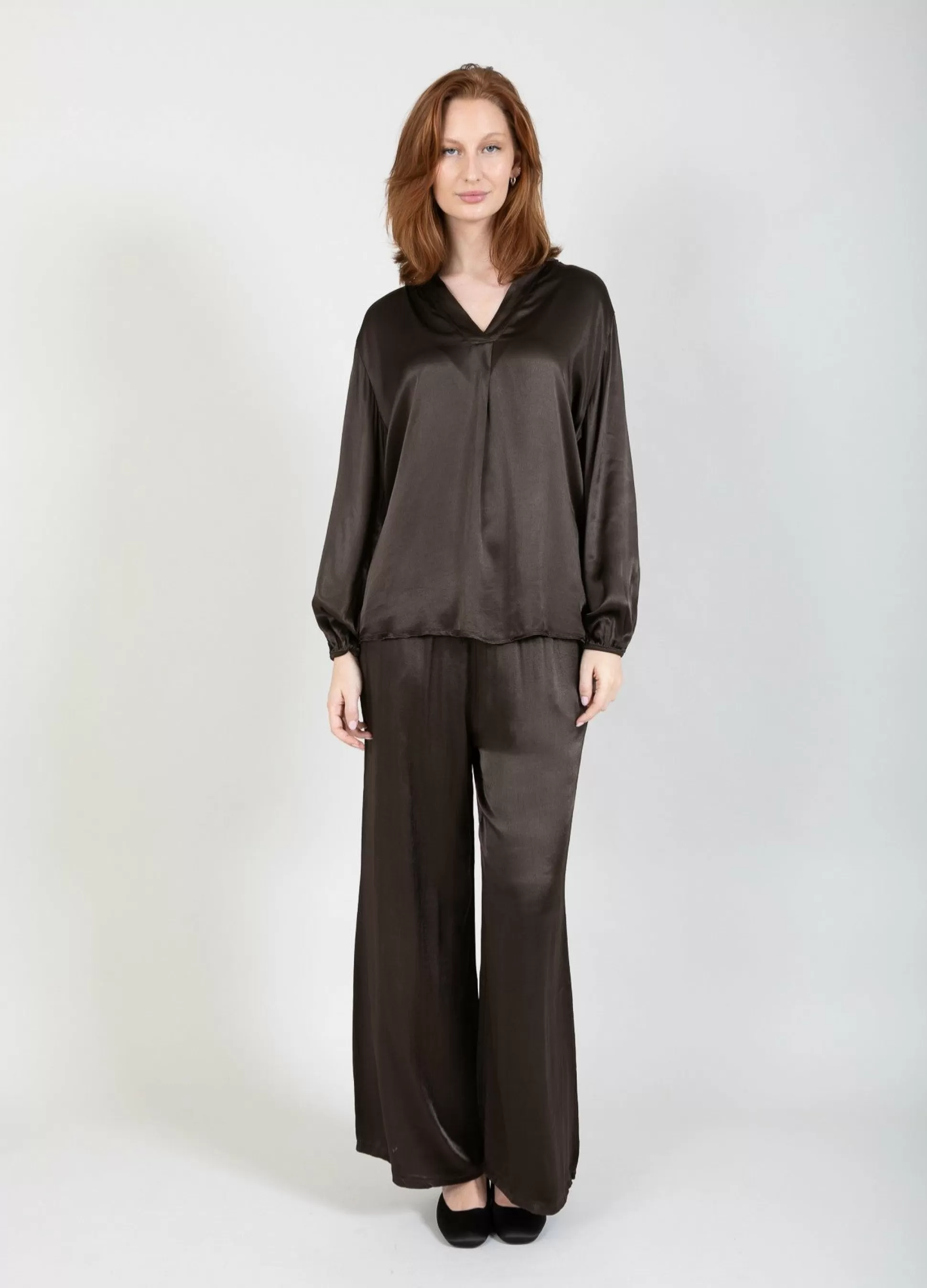 Coster Copenhagen Pants In Viscose Dark Brown Cheap