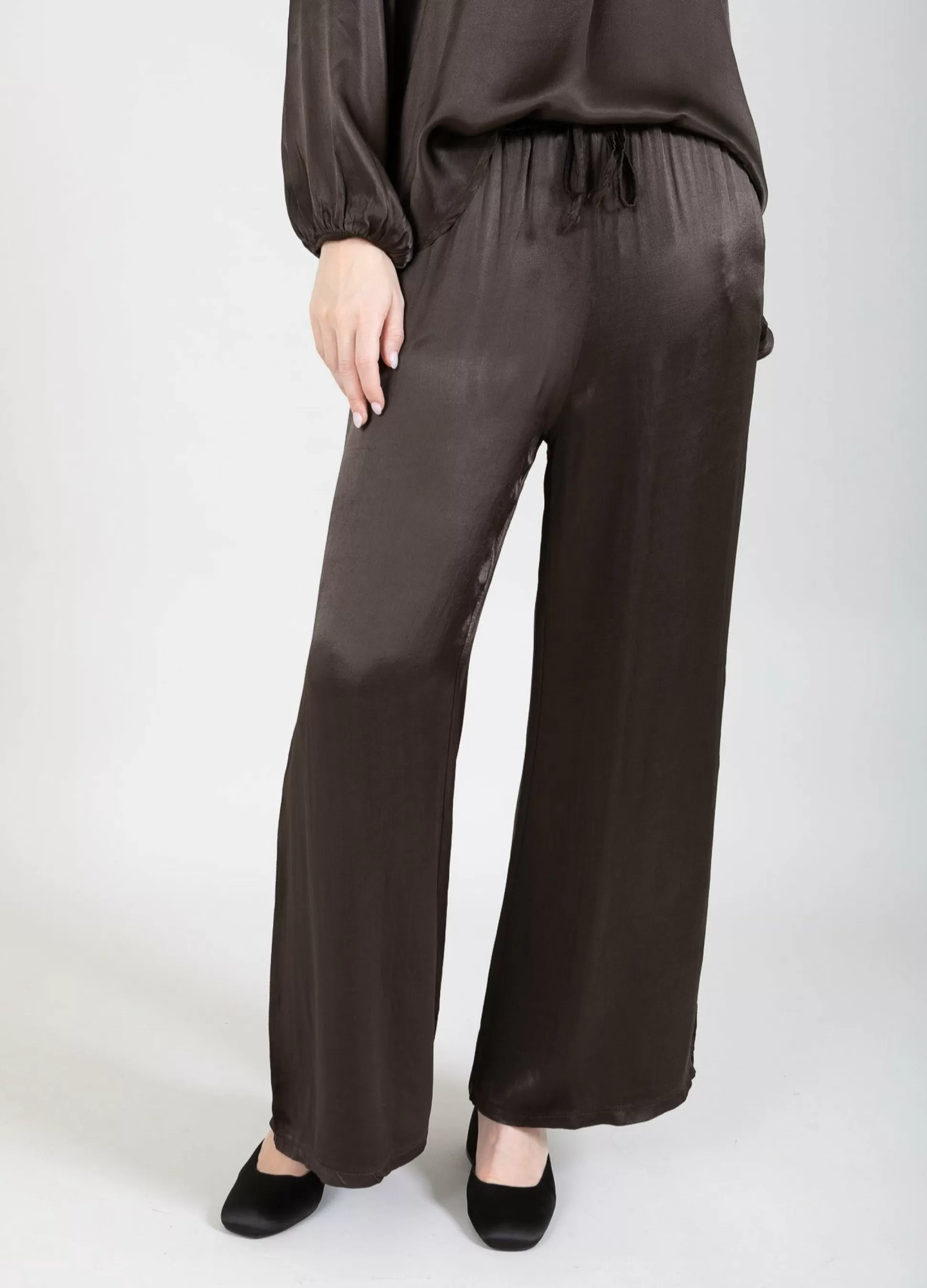 Coster Copenhagen Pants In Viscose Dark Brown Cheap