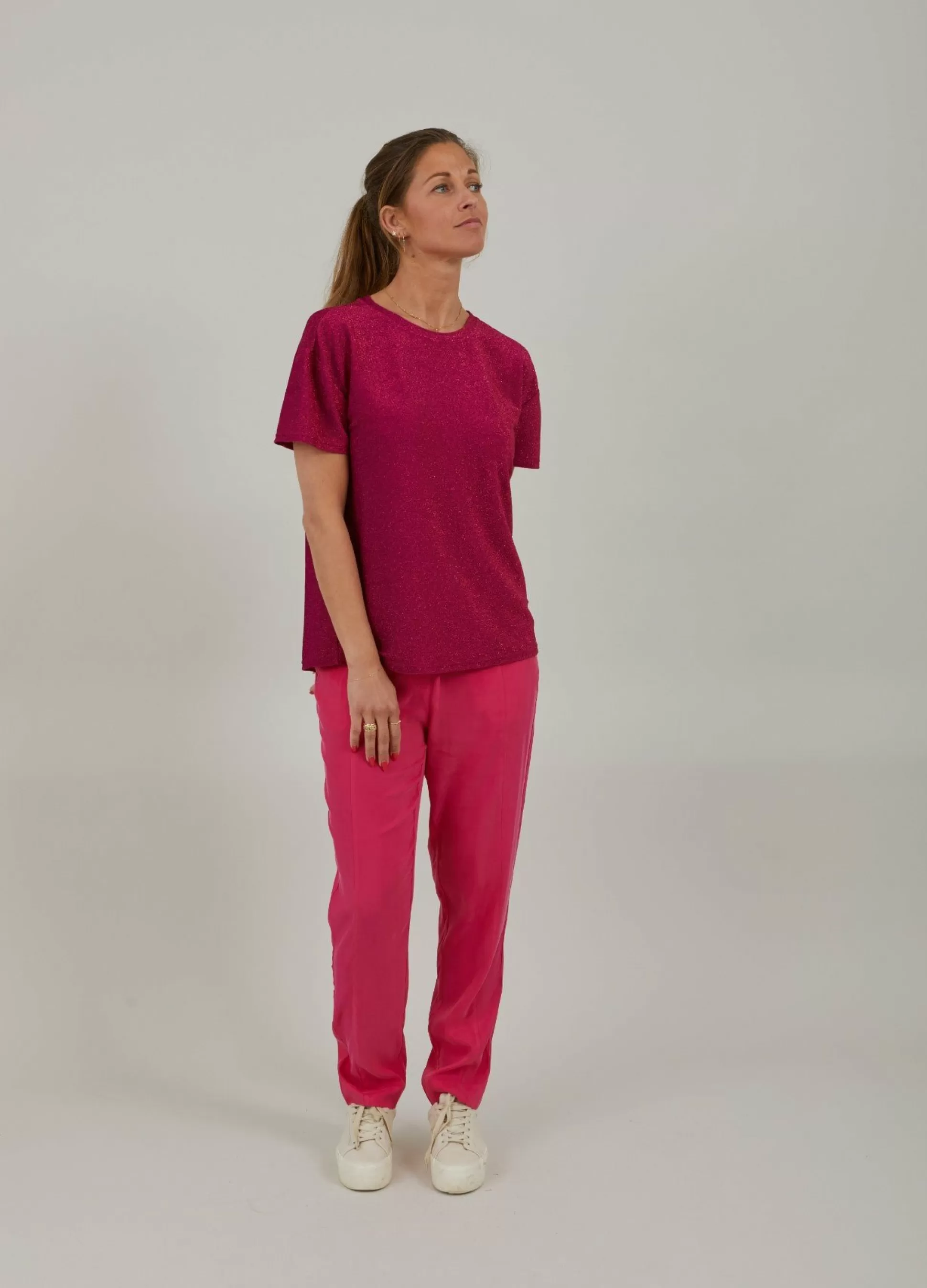 Coster Copenhagen Shimmer Tee Pink Shimmer Fashion
