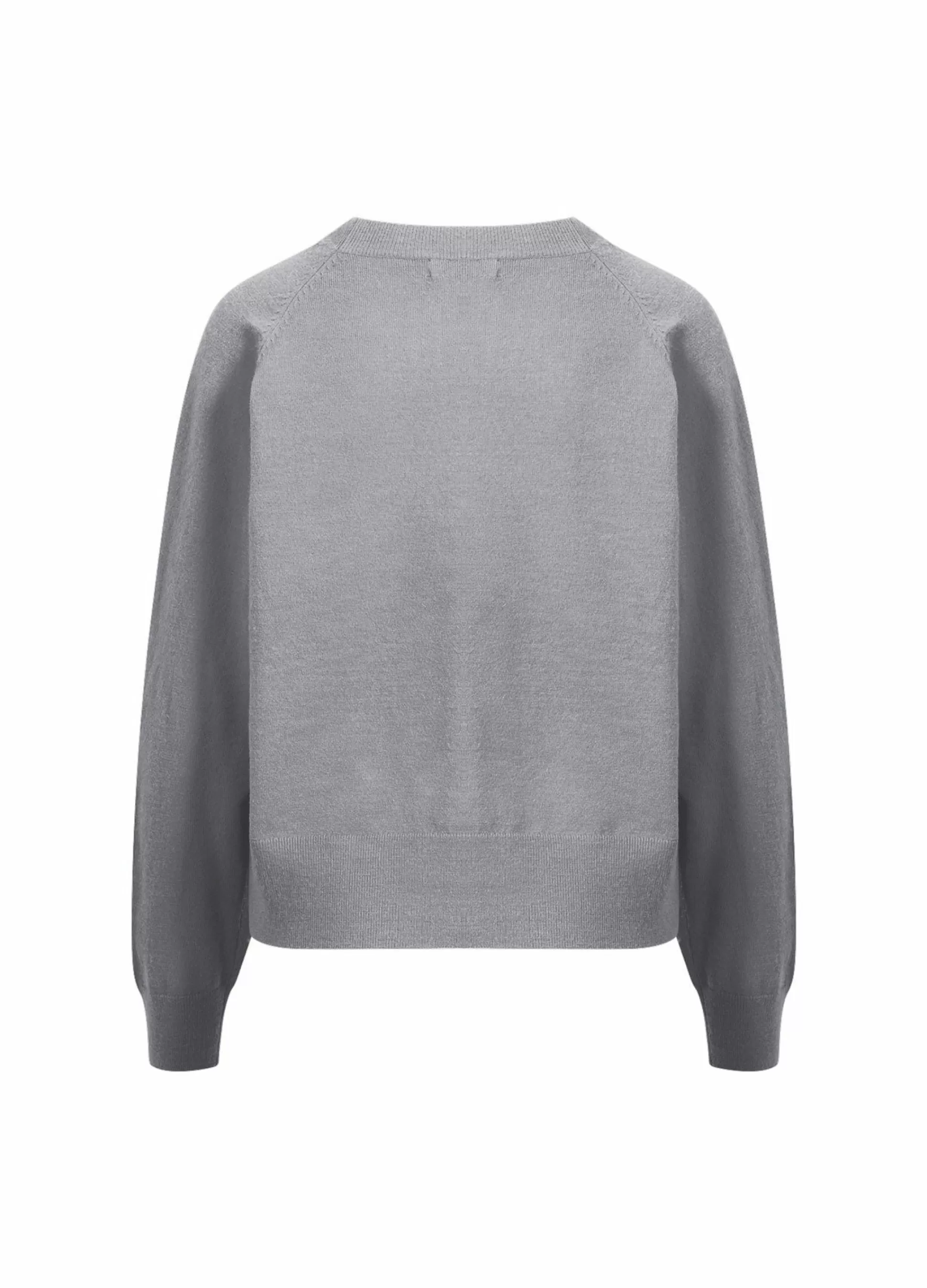 Coster Copenhagen Short O Neck Knit Light Grey Melange Fashion