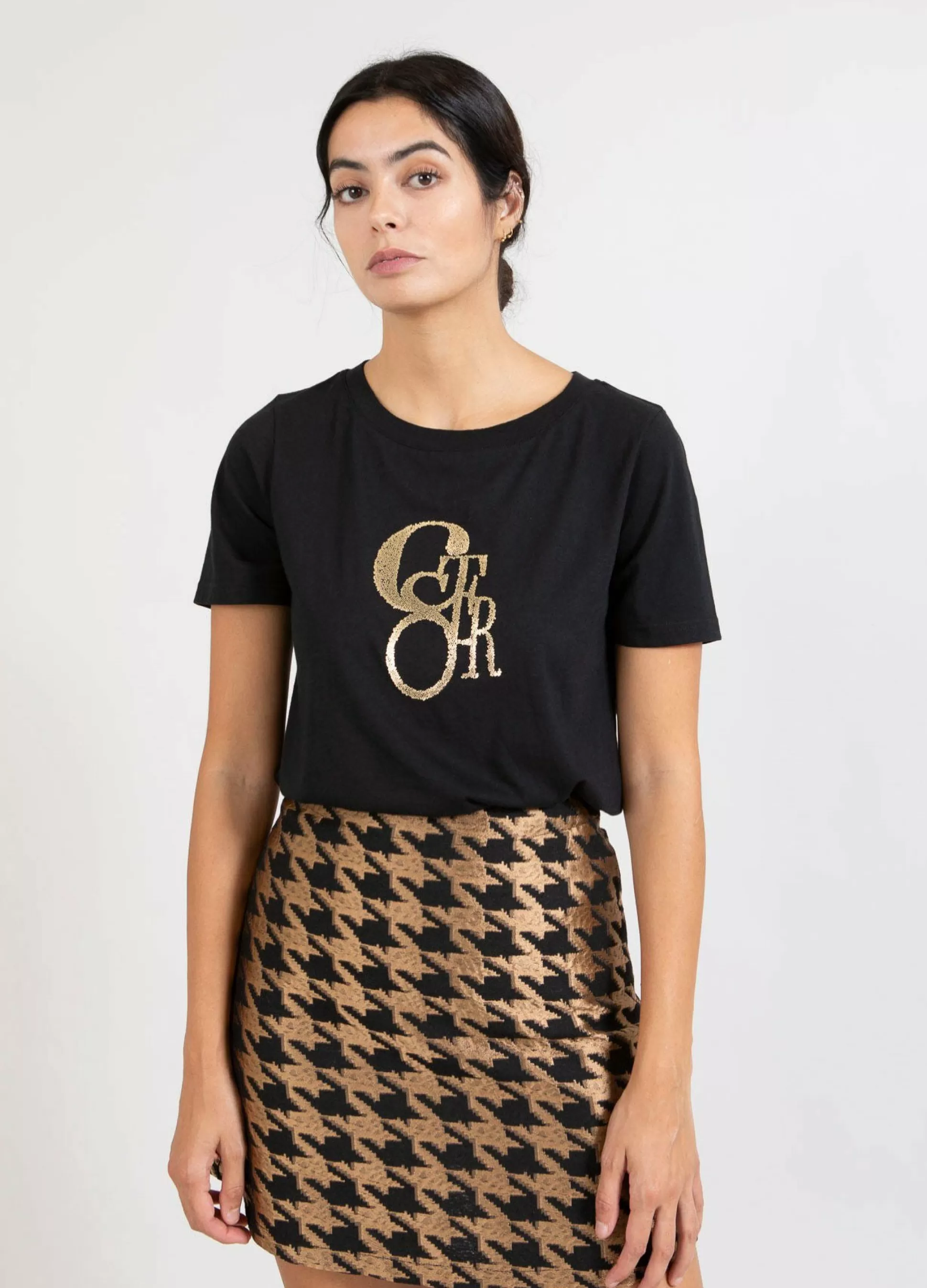 Coster Copenhagen Tee W. Coster Caviar Print Black Fashion