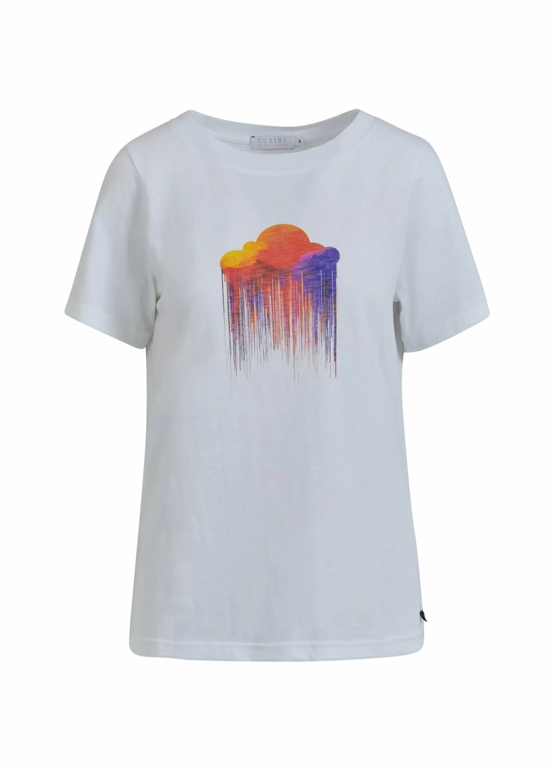 Coster Copenhagen T-Shirt W. Cloud Print White Hot