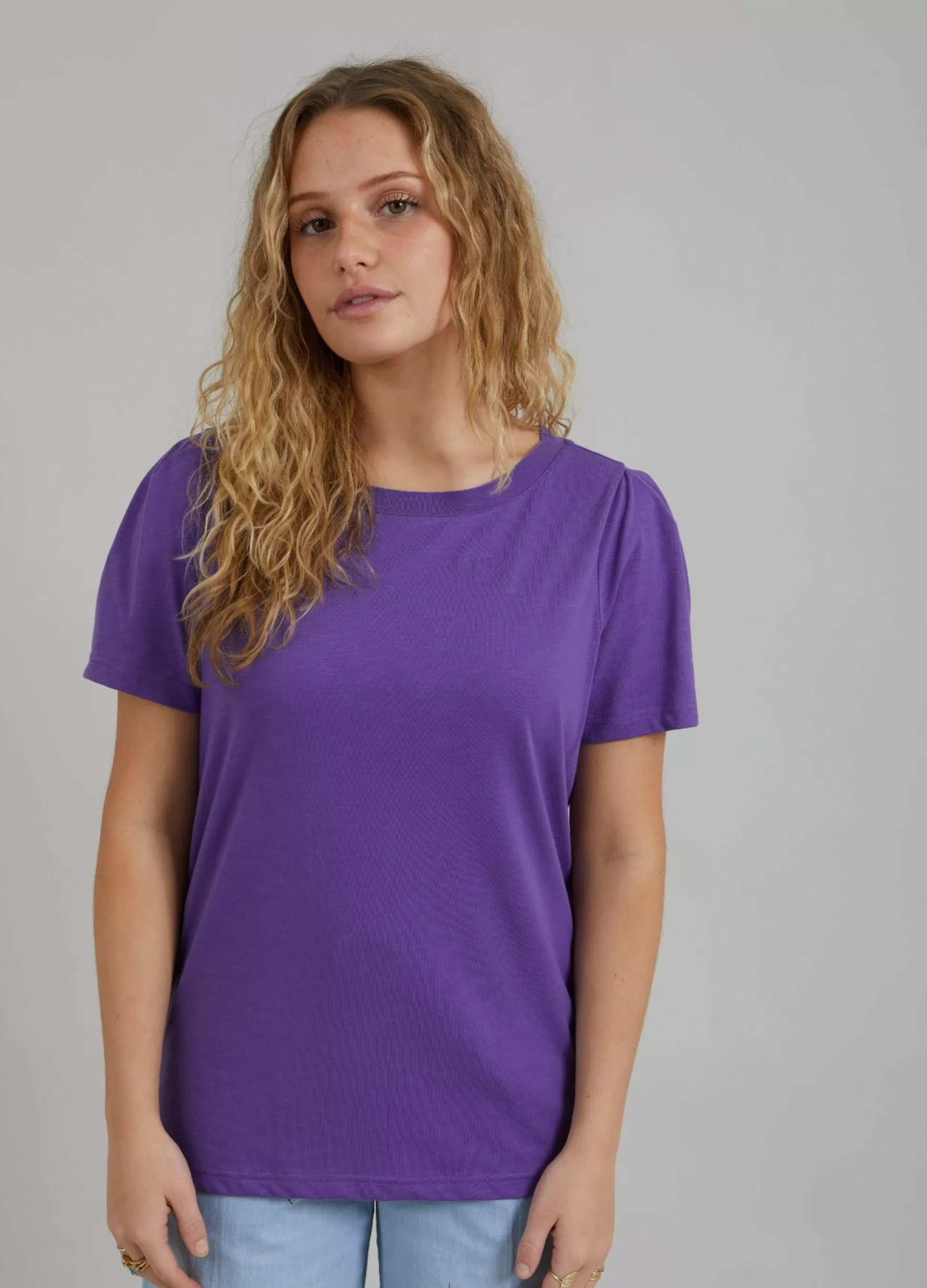 Coster Copenhagen T-Shirt W. Pleats Warm Purple Flash Sale