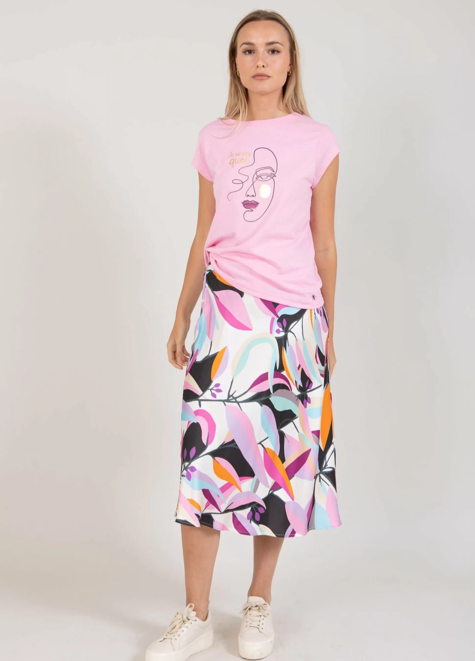 Coster Copenhagen T-Shirt With Face Print Baby Pink Hot